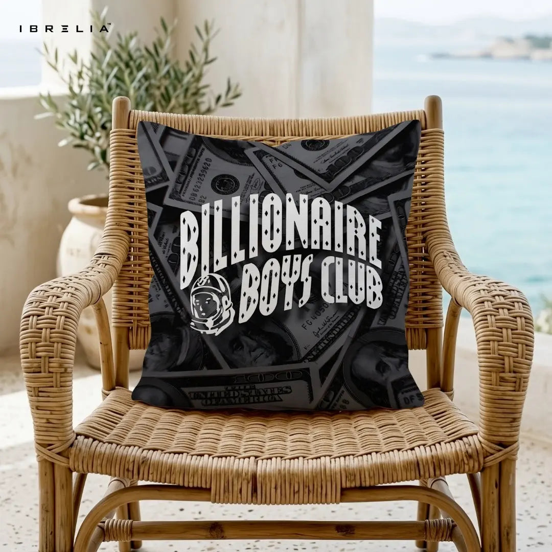 Billionaire Boys Club Money Cushion – BBC Astronaut Logo Dollar Print Pillow 15x15 Inch | Streetwear Hype Cushion | IBRELIA™ IBRELIA