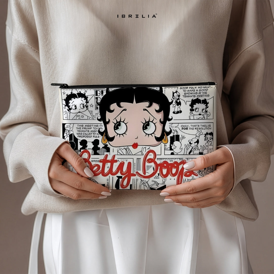 Betty Boop Vintage Comic Makeup & Pencil Pouch – Double-Sided Print – IBRELIA™ IBRELIA