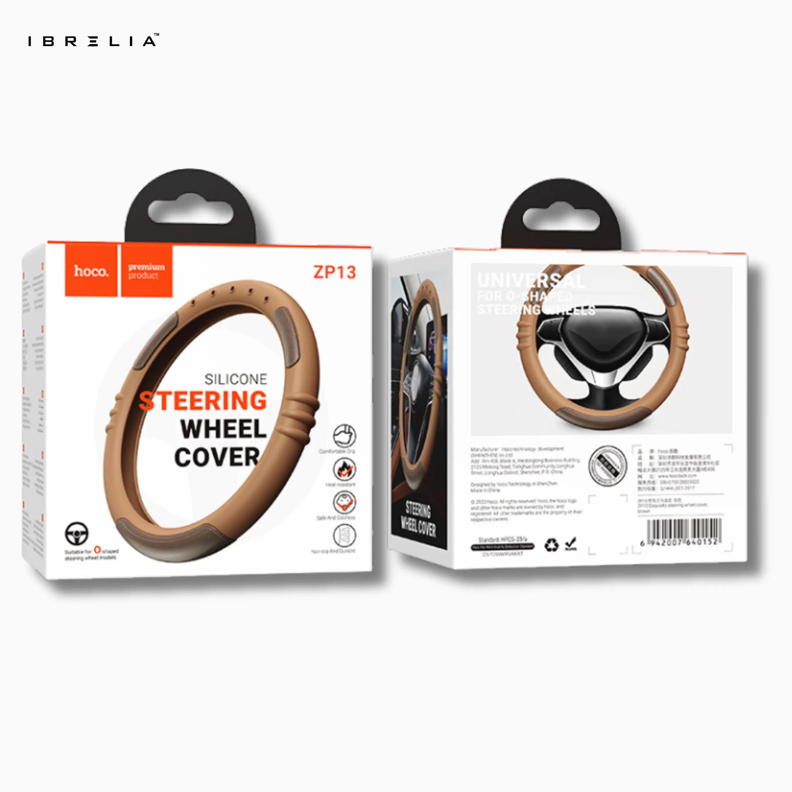 HOCO ZP13 Exquisito Silicone Steering Wheel Cover – Anti-Slip Comfort Grip for O-Shaped Wheels | IBRELIA™ IBRELIA