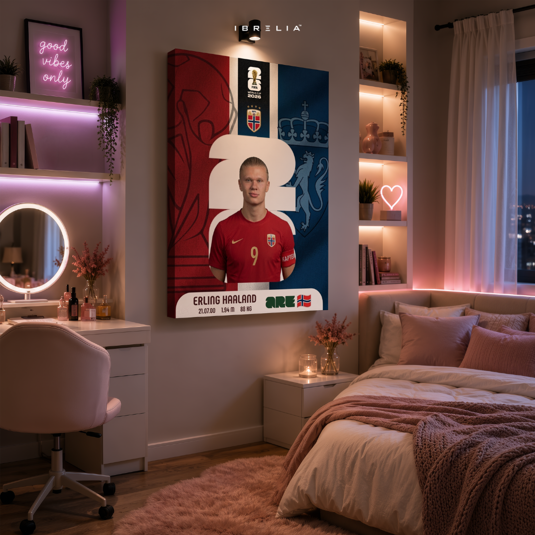 Erling Haaland FIFA World Cup 2026 Wall Art – Norway Football Superstar | IBRELIA™