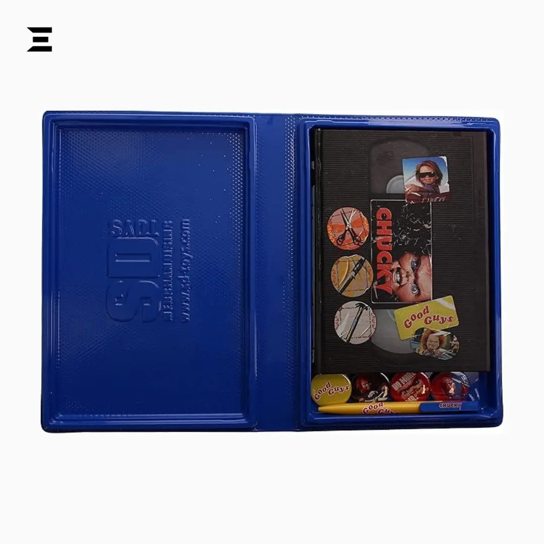 Chucky Premium Notebook Set – VHS Edition with Pen & Metallic Badges IBRELIA