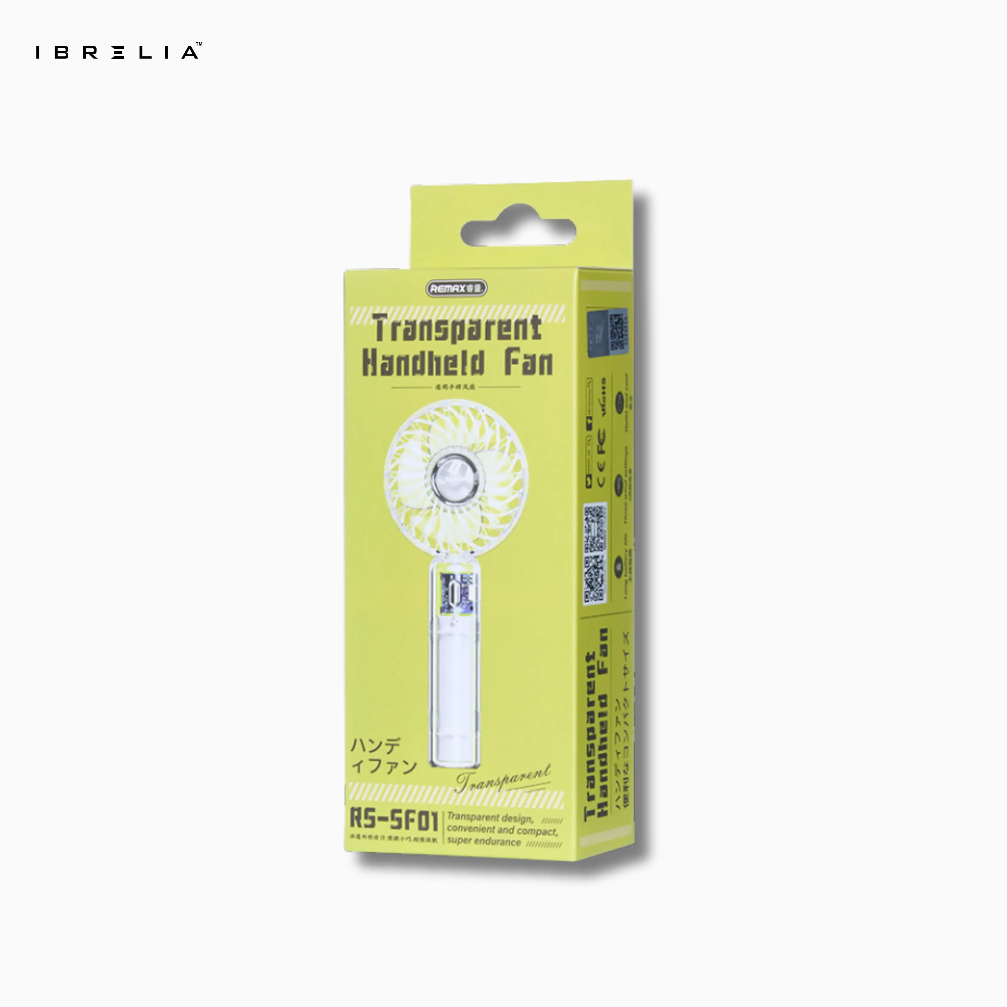 REMAX RS-SF01 Transparent Handheld Mini Fan | Compact Cooling | USB Rechargeable | IBRELIA™ IBRELIA