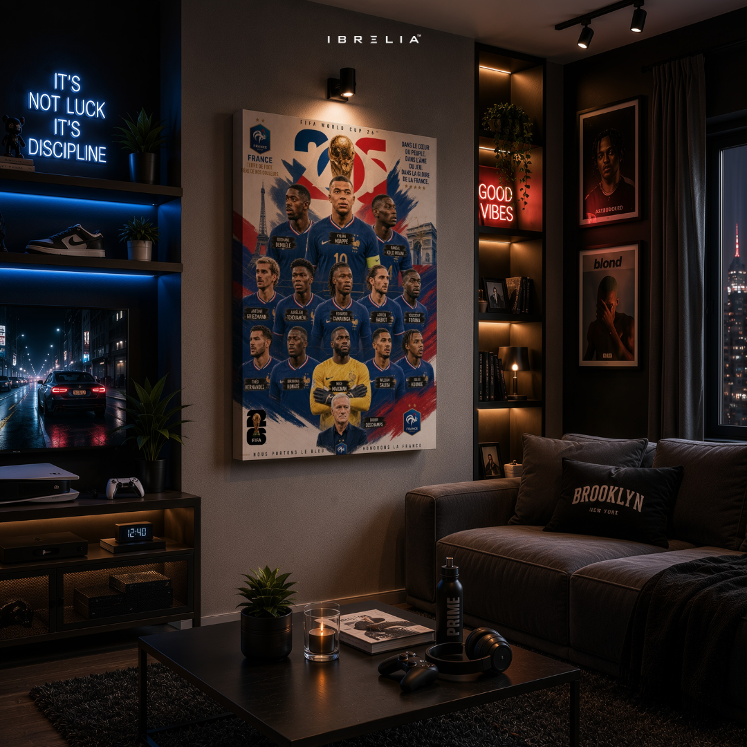 France FIFA World Cup 2026 Team Wall Art – Kylian Mbappé Football Poster | IBRELIA™