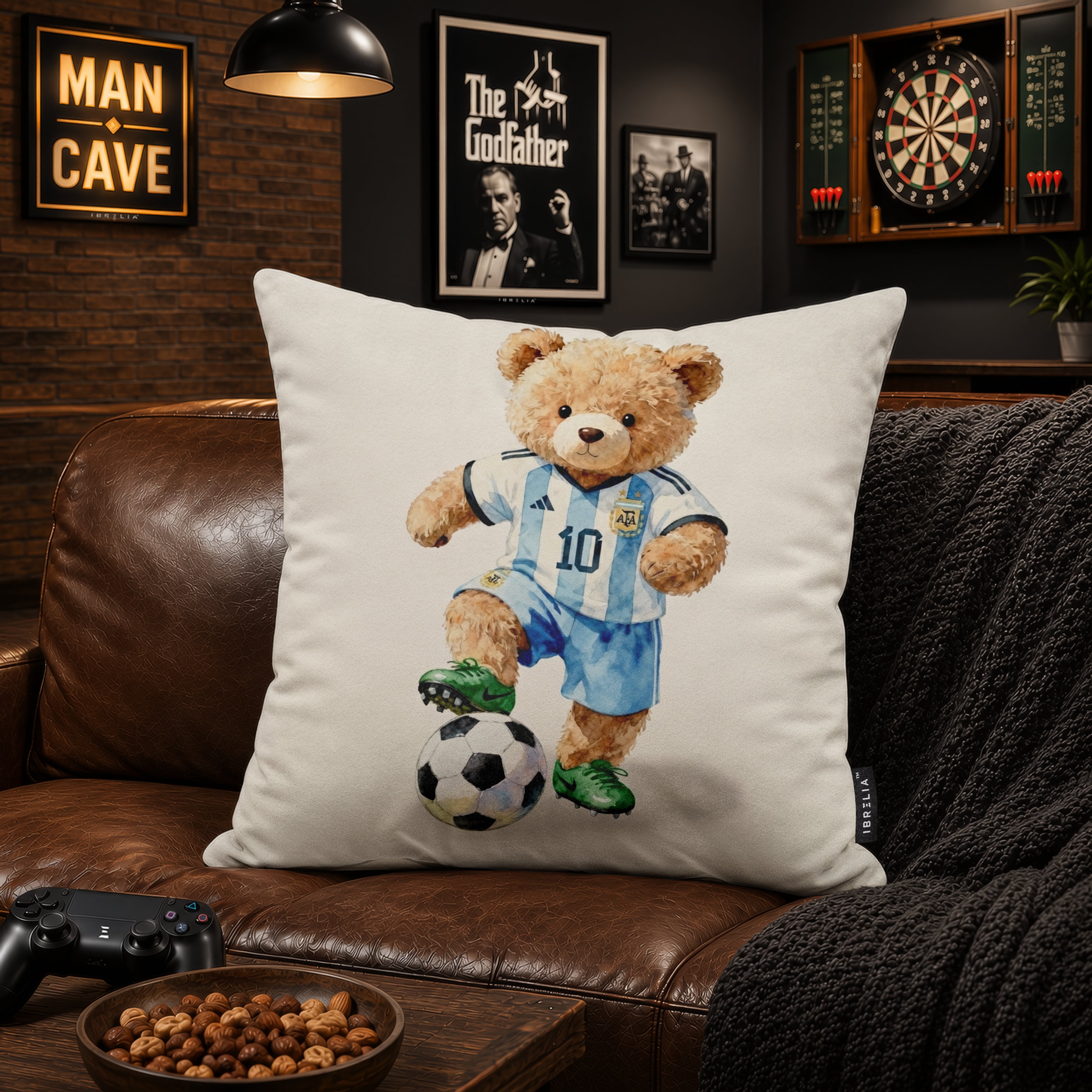 Lionel Messi Teddy Football Cushion | Premium Velvet Suede | Double-Sided Print
