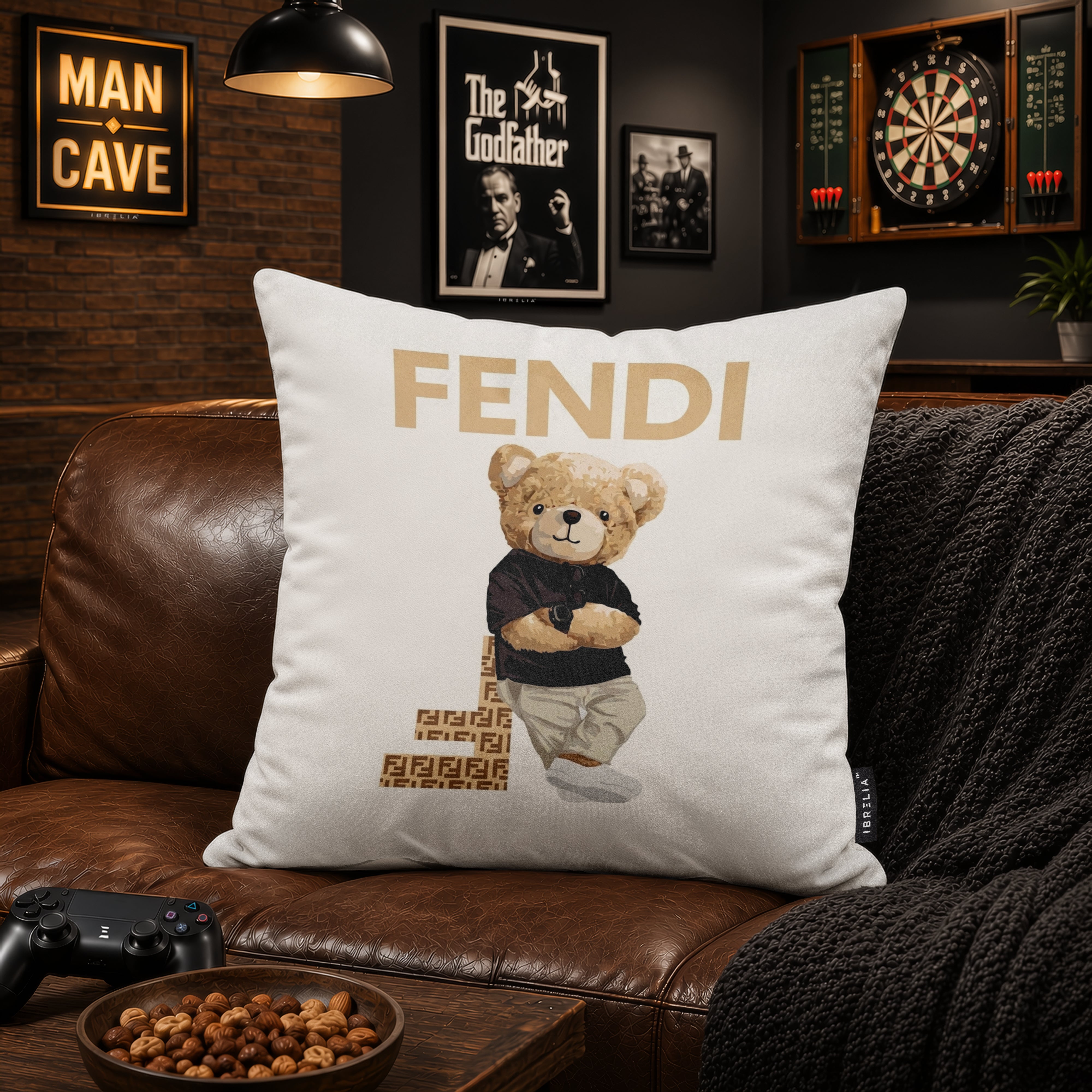 Luxury Teddy Bear Velvet Suede Decorative Cushion | Premium Double-Sided Print