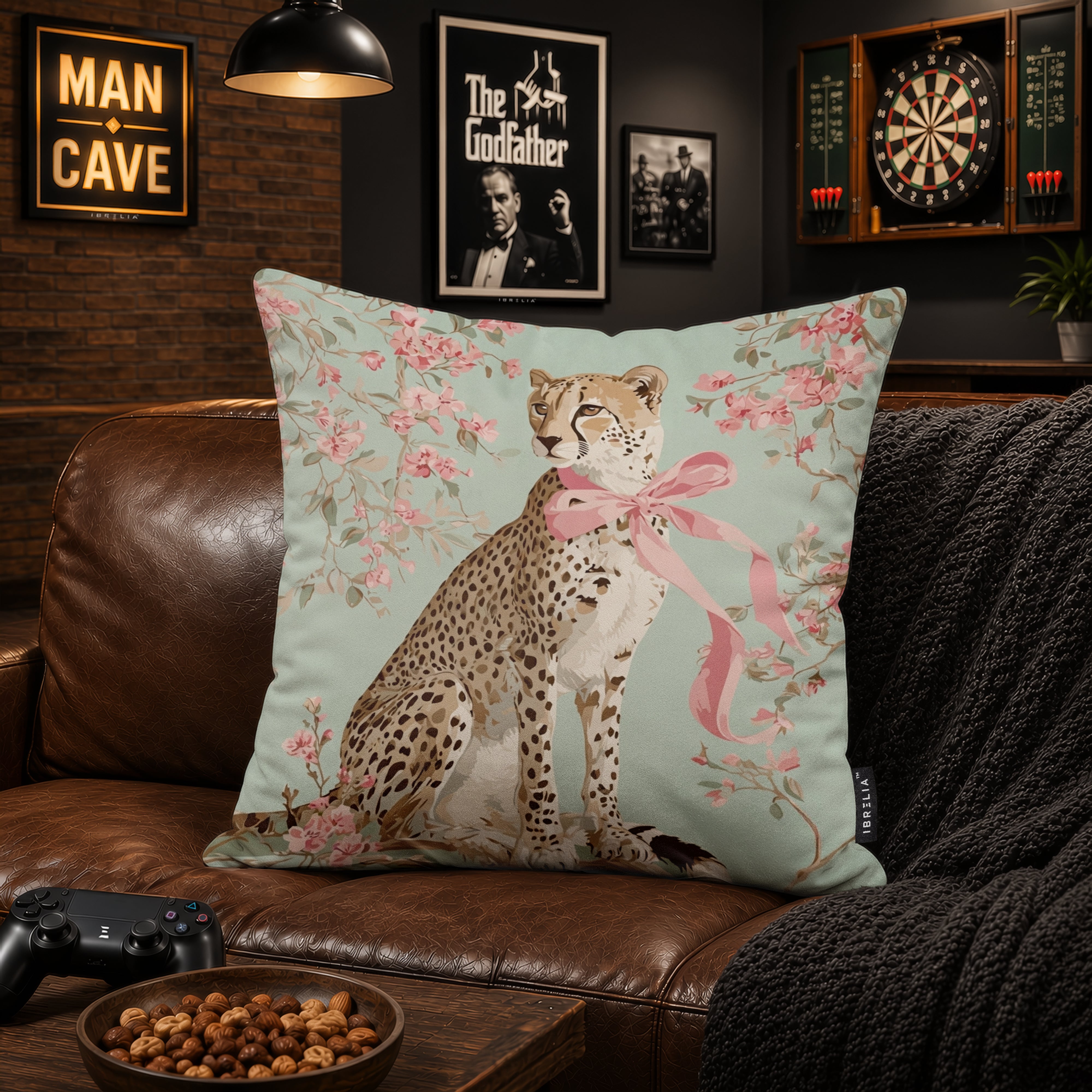 Blush Floral Cheetah Velvet Suede Decorative Cushion | Premium Double-Sided Print