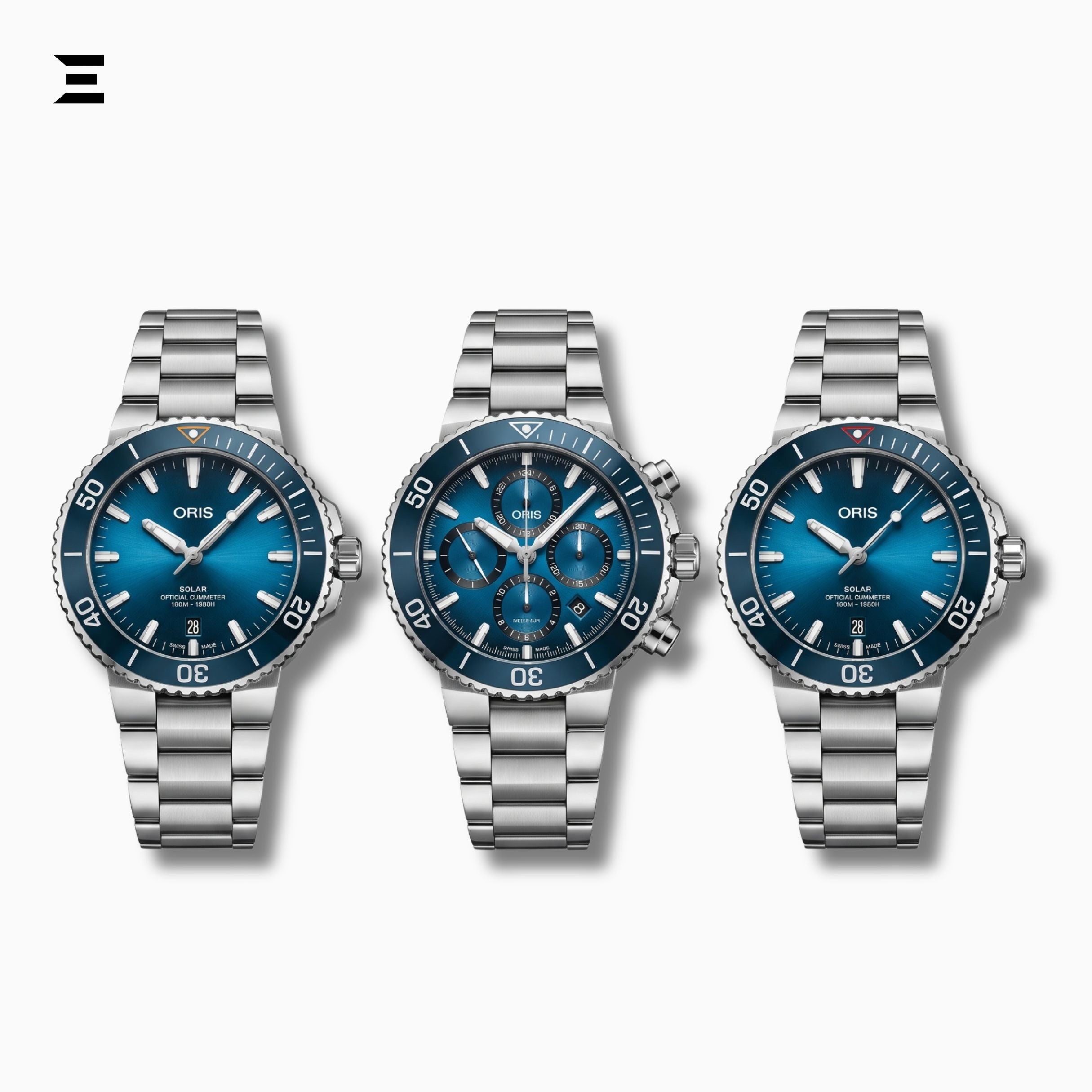 Oris Ocean Trilogy No. 001/200 | Blue Whale Aquis Chronograph Limited Edition | Great Barrier Reef III & Clean Ocean | 3-Watch Collector Set
