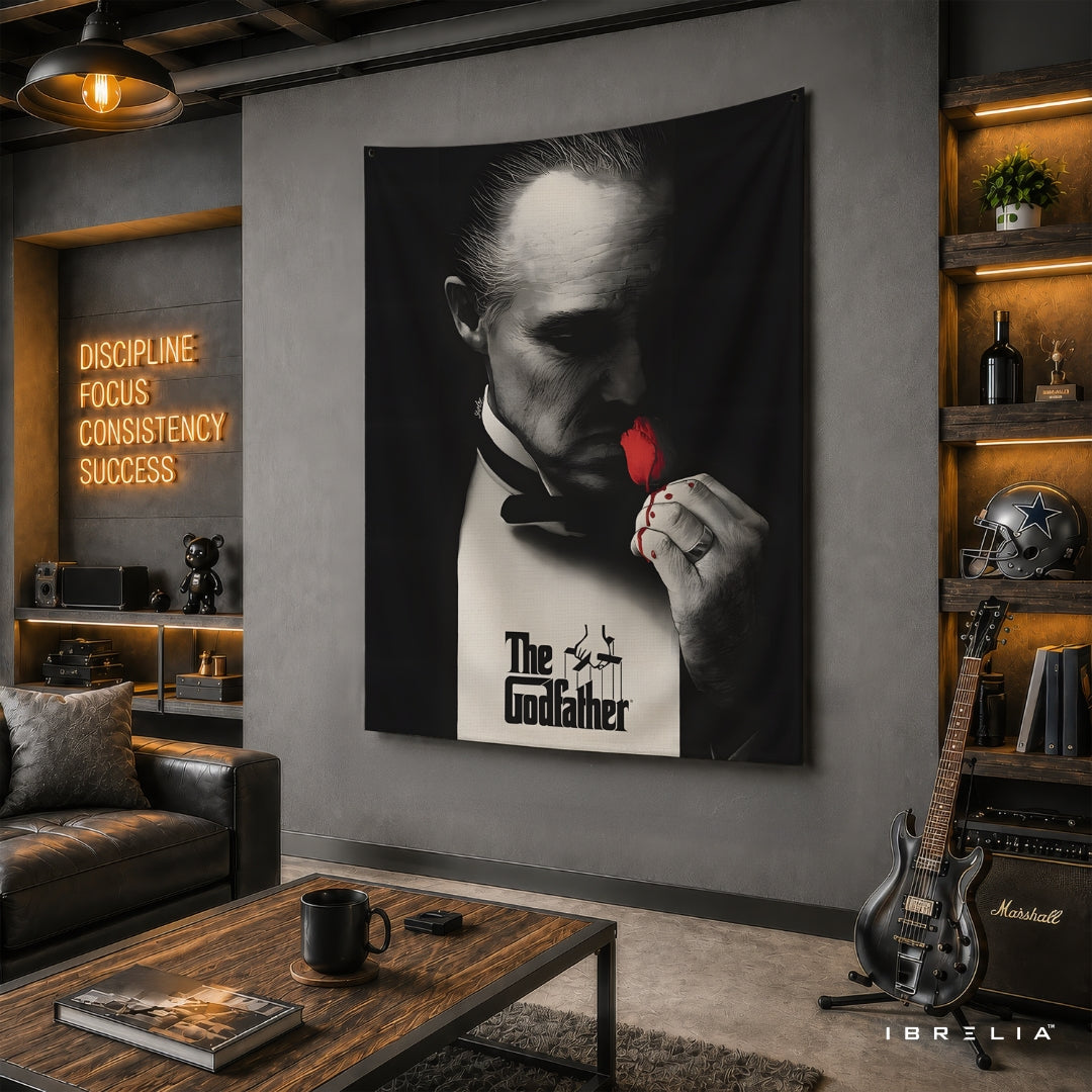 The Godfather Rose Tapestry – Iconic Movie Wall Hanging for Home, Office & Man Cave