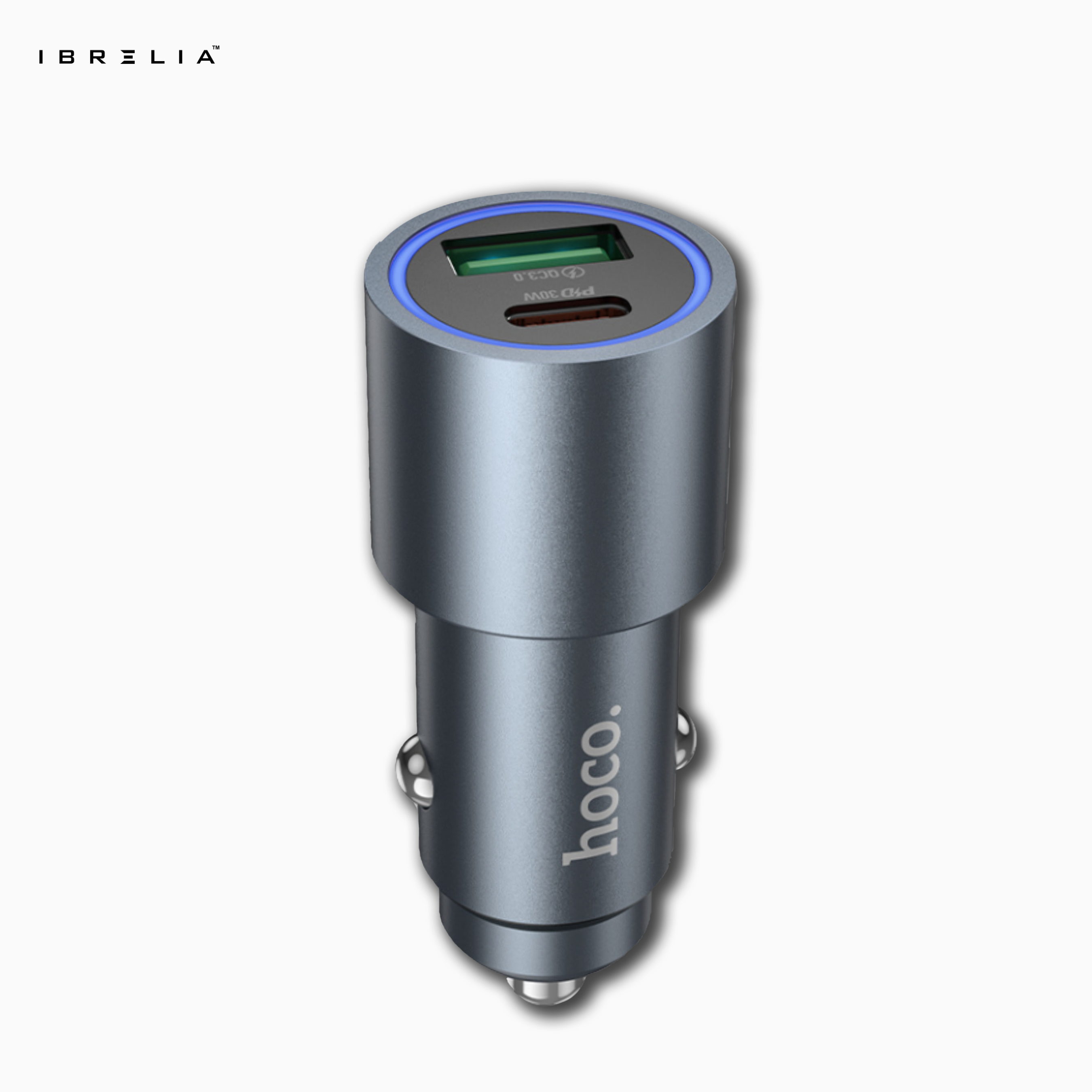 HOCO Z60 Bloom 48W Dual-Port Car Charger – PD30W + QC3.0 Fast Charging | IBRELIA™