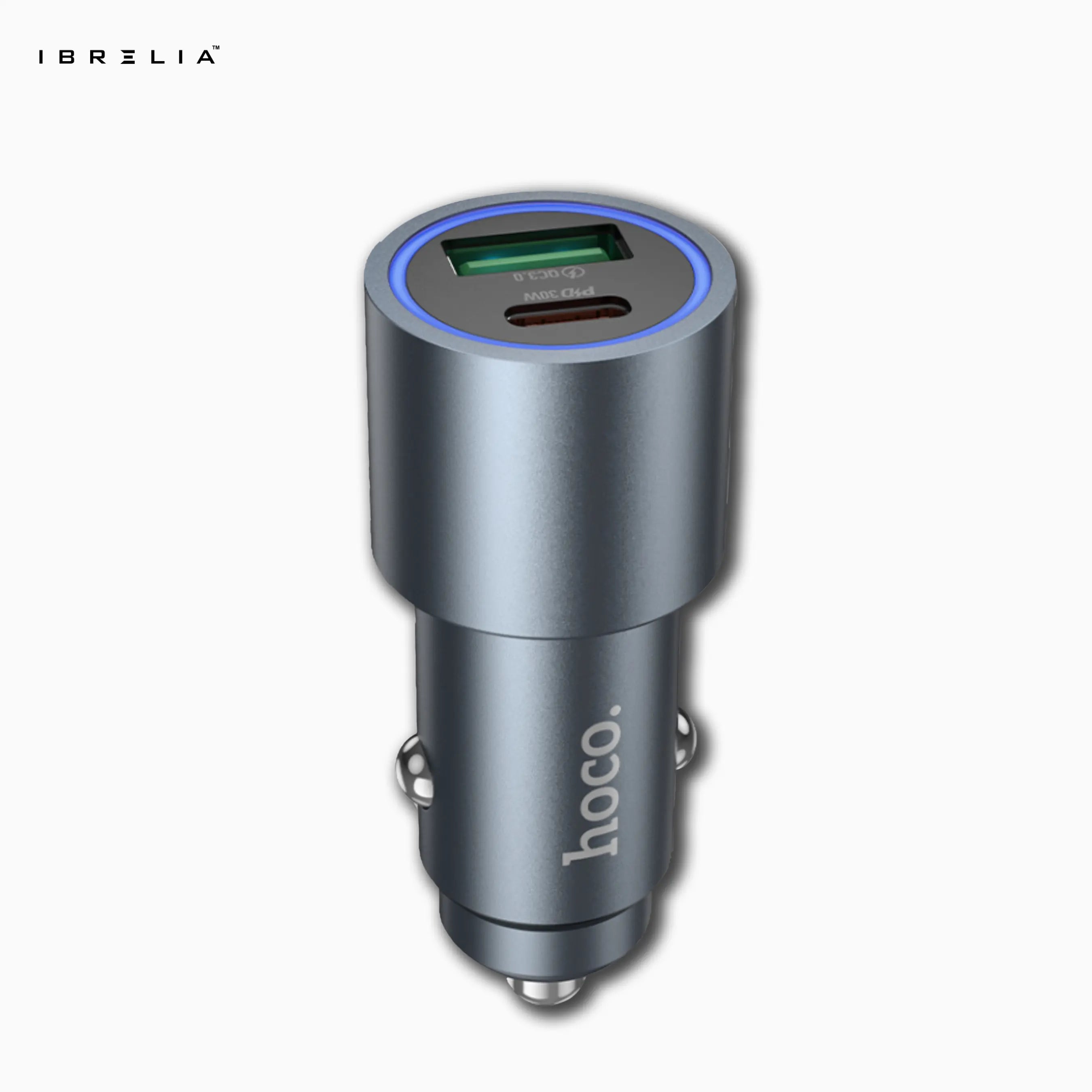 HOCO Z60 Bloom 48W Dual-Port Car Charger – PD30W + QC3.0 Fast Charging | IBRELIA™ IBRELIA
