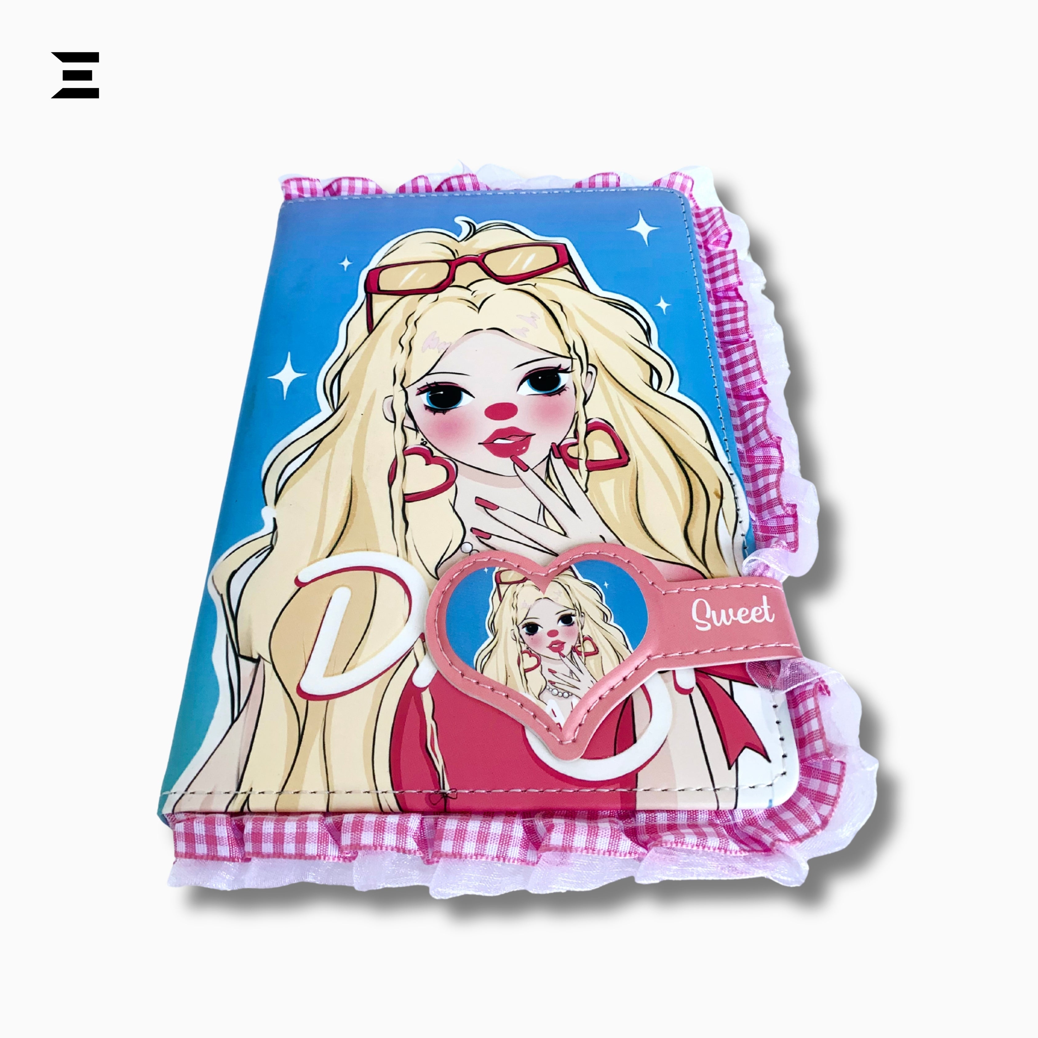 Cute Fashion Girl Diary Notebook A5 - Size | Kawaii Cartoon Journal with Strap | IBRELIA™ IBRELIA