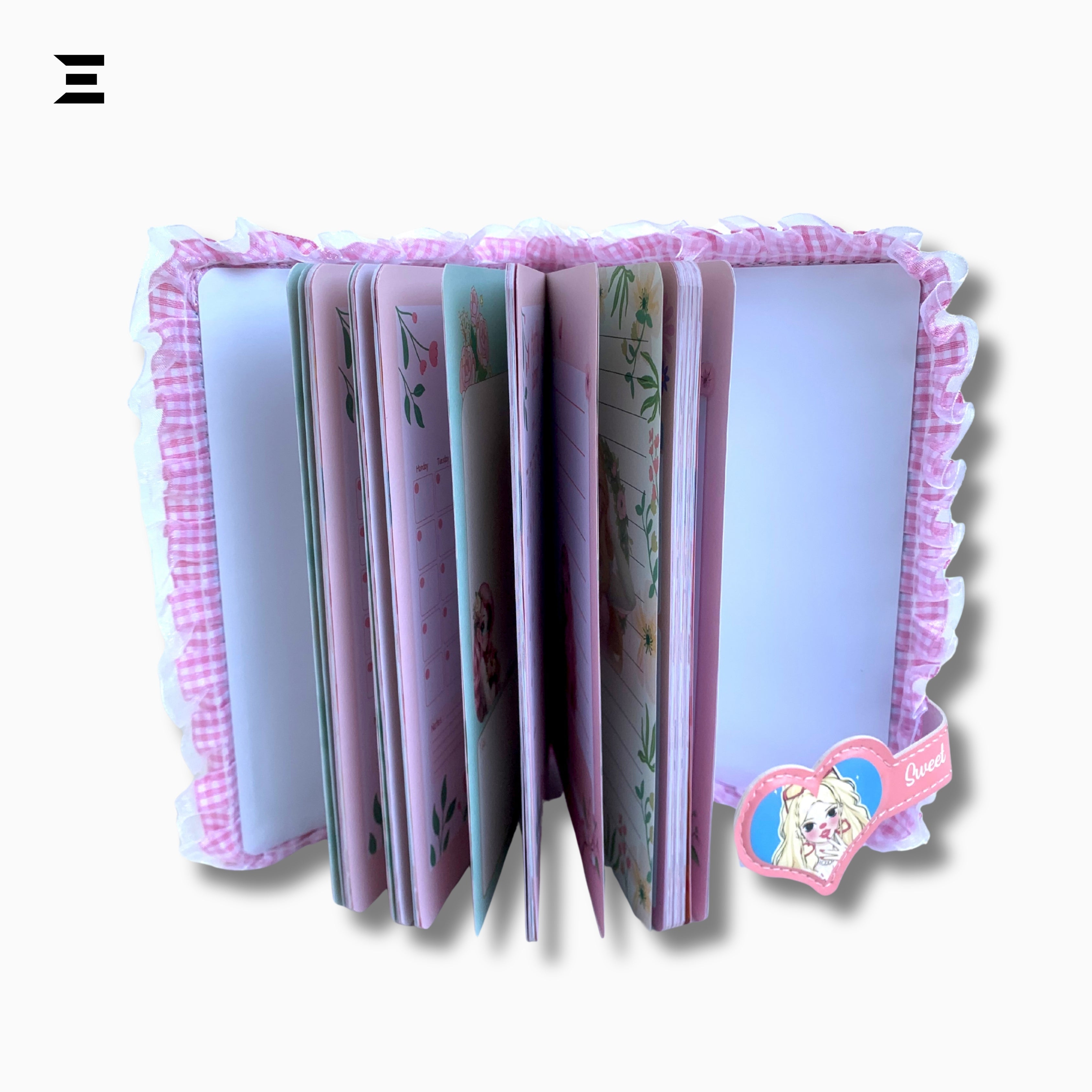 Cute Fashion Girl Diary Notebook A5 - Size | Kawaii Cartoon Journal with Strap | IBRELIA™ IBRELIA