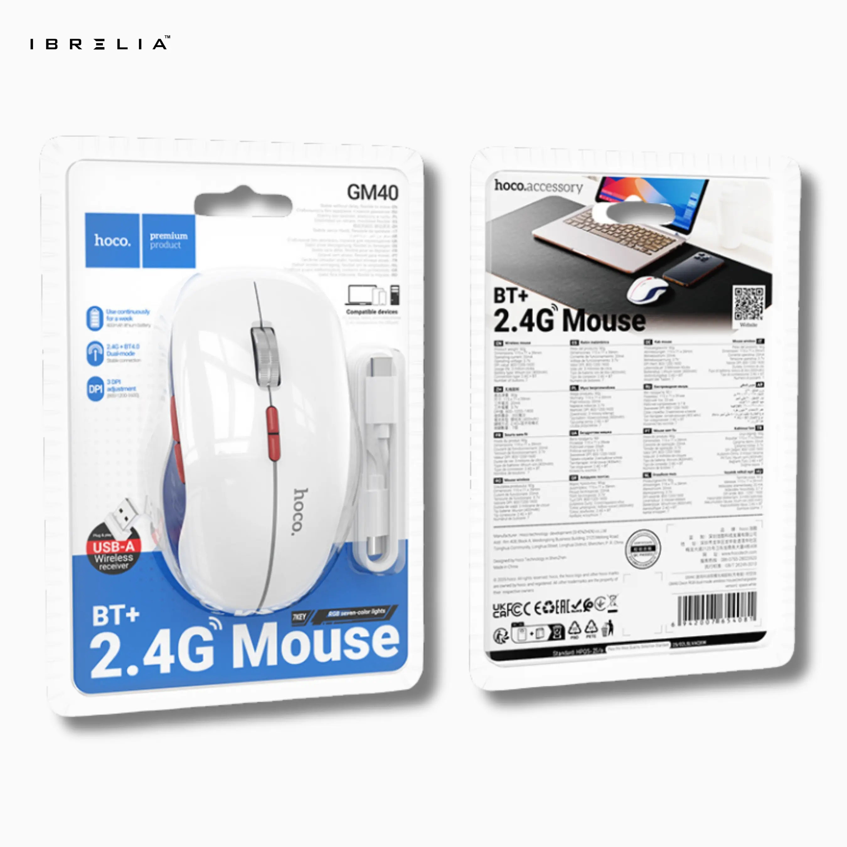 HOCO GM40 Dual-Mode Wireless Mouse (Bluetooth + 2.4G) | IBRELIA™ IBRELIA