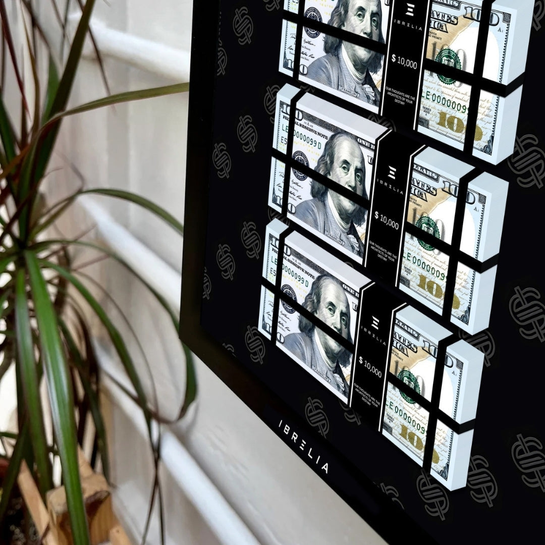 IBRELIA™ 3D USD Money Frame – $100 Stacks | Premium 12x12 Luxury Acrylic Display Frame IBRELIA