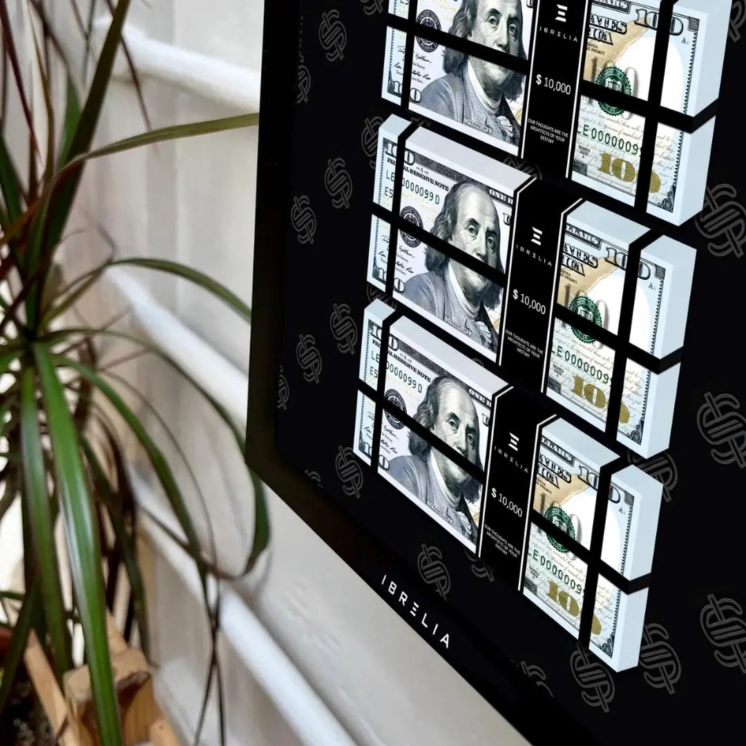 IBRELIA™ 3D USD Money Frame – $100 Stacks | Premium 12x12 Luxury Acrylic Display Frame IBRELIA