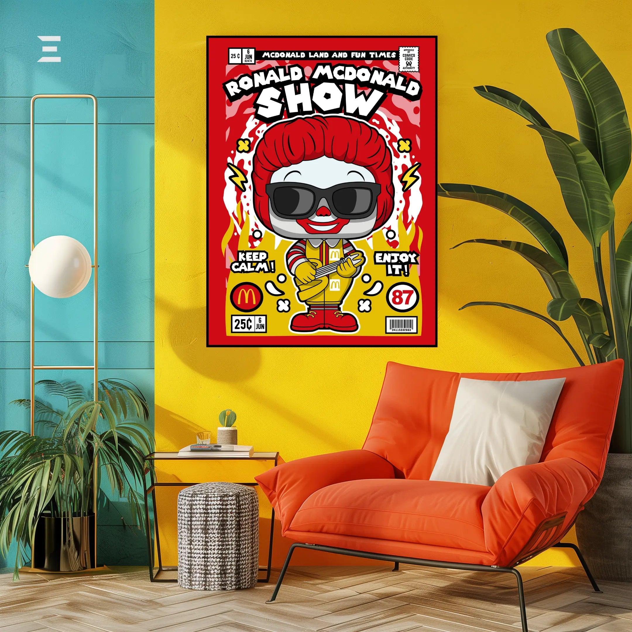 Ronald McDonald Pop Art Resin Wall Art – Comic Style Show | IBRELIA IBRELIA