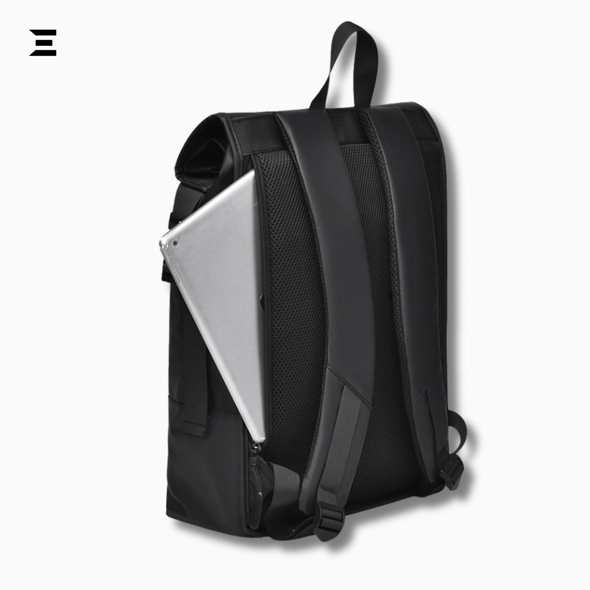 IBRELIA™ Waterproof Roll - Top Laptop Backpack – Black Minimalist Edition - IBRELIA