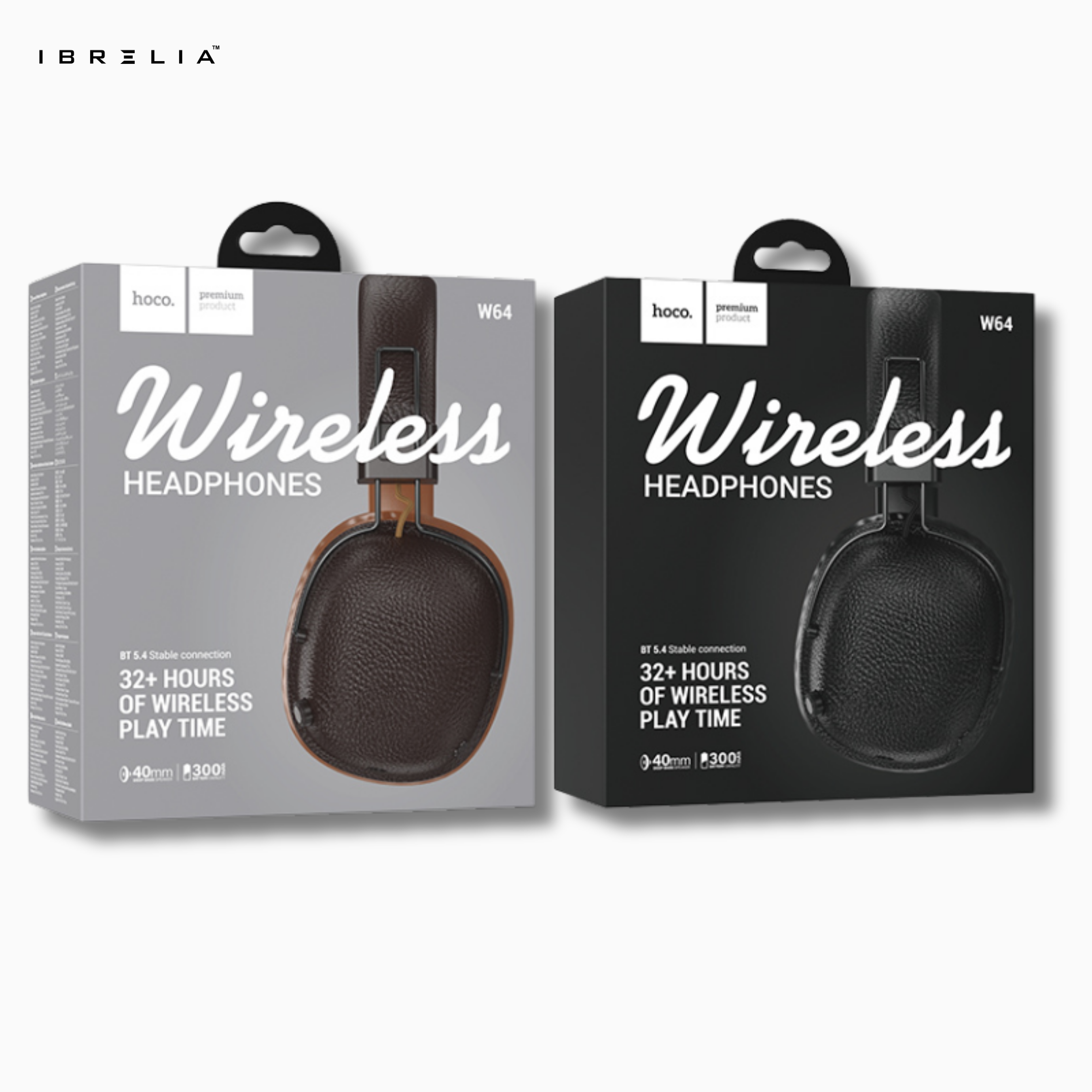 HOCO W64 Wireless Headphones – Premium Leather Finish | IBRELIA™ IBRELIA