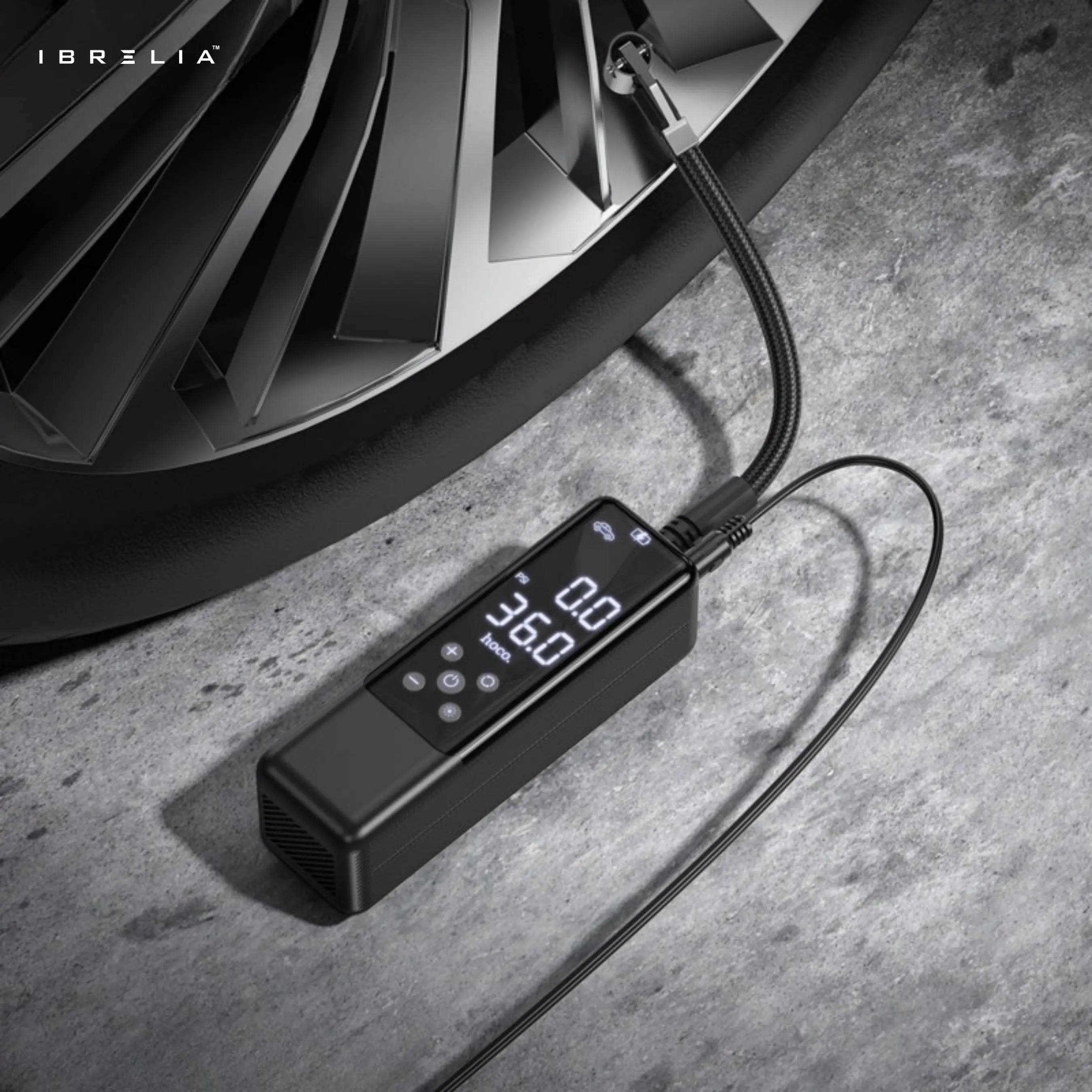 HOCO ZP5 May Smart Air Pump – 20-Cylinder High Power Portable Inflator with 3m Cable | IBRELIA™ IBRELIA