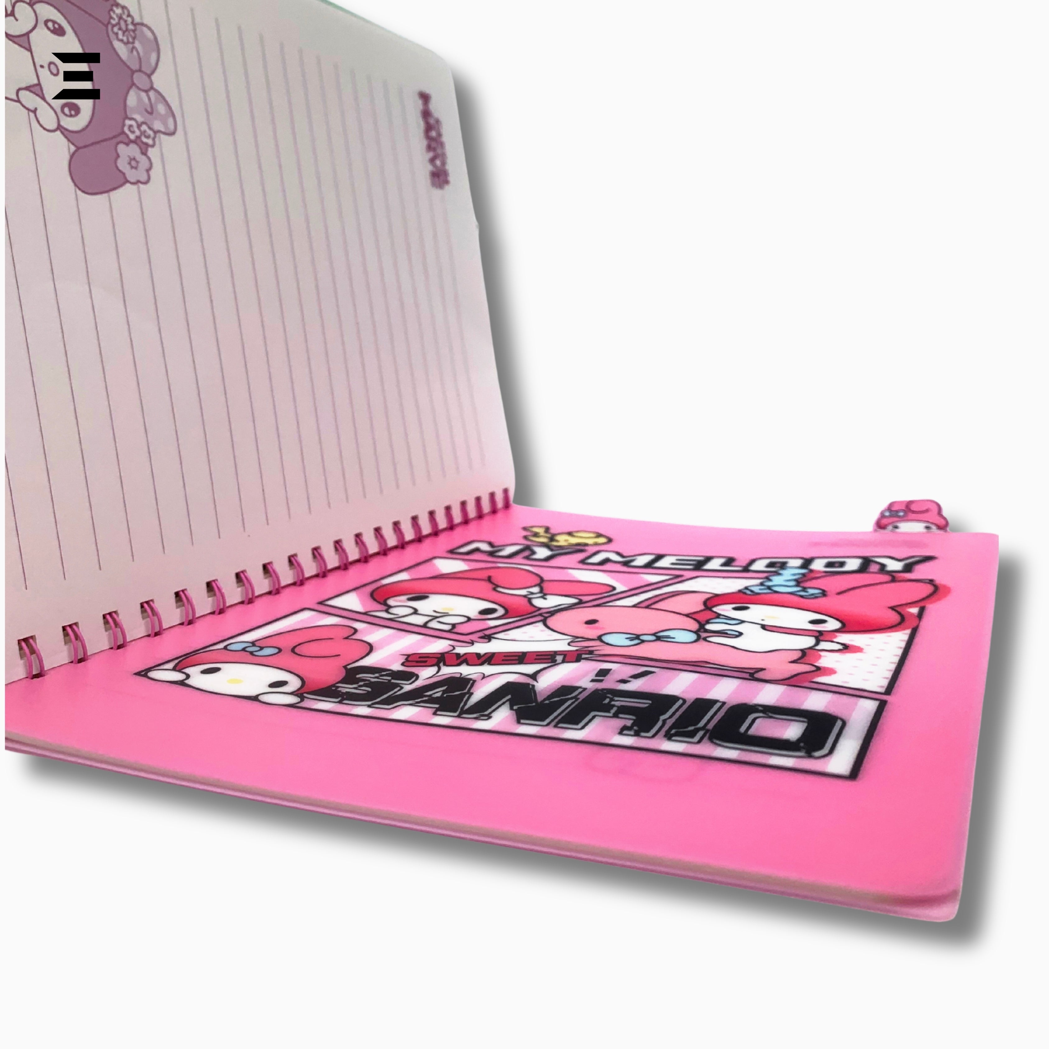 My Melody Sanrio A4 Spiral Notebook | Holographic Print Cover | Cute Kawaii Lined Journal with Character Tabs | IBRELIA™ IBRELIA