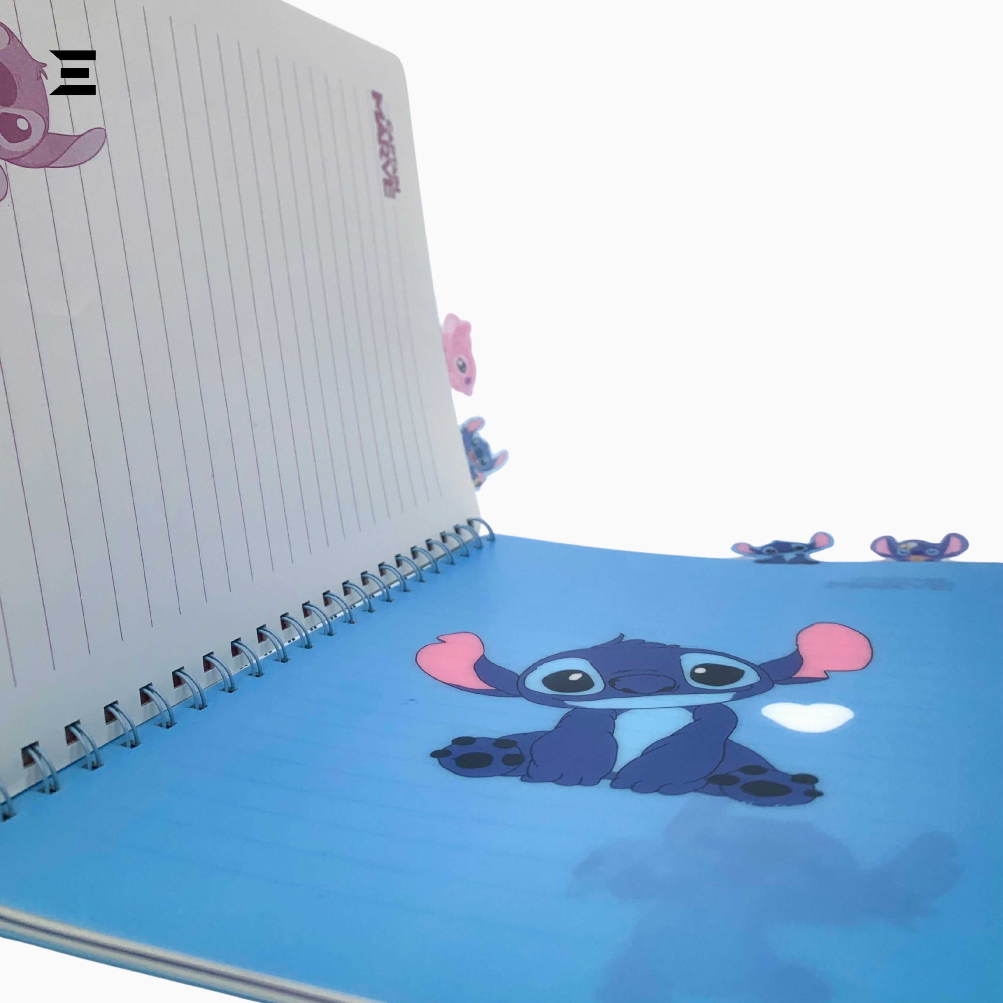 Disney Stitch A4 Spiral Notebook | Holographic Print Cover | Cute Cartoon Lined Journal with Character Tabs | IBRELIA™ IBRELIA