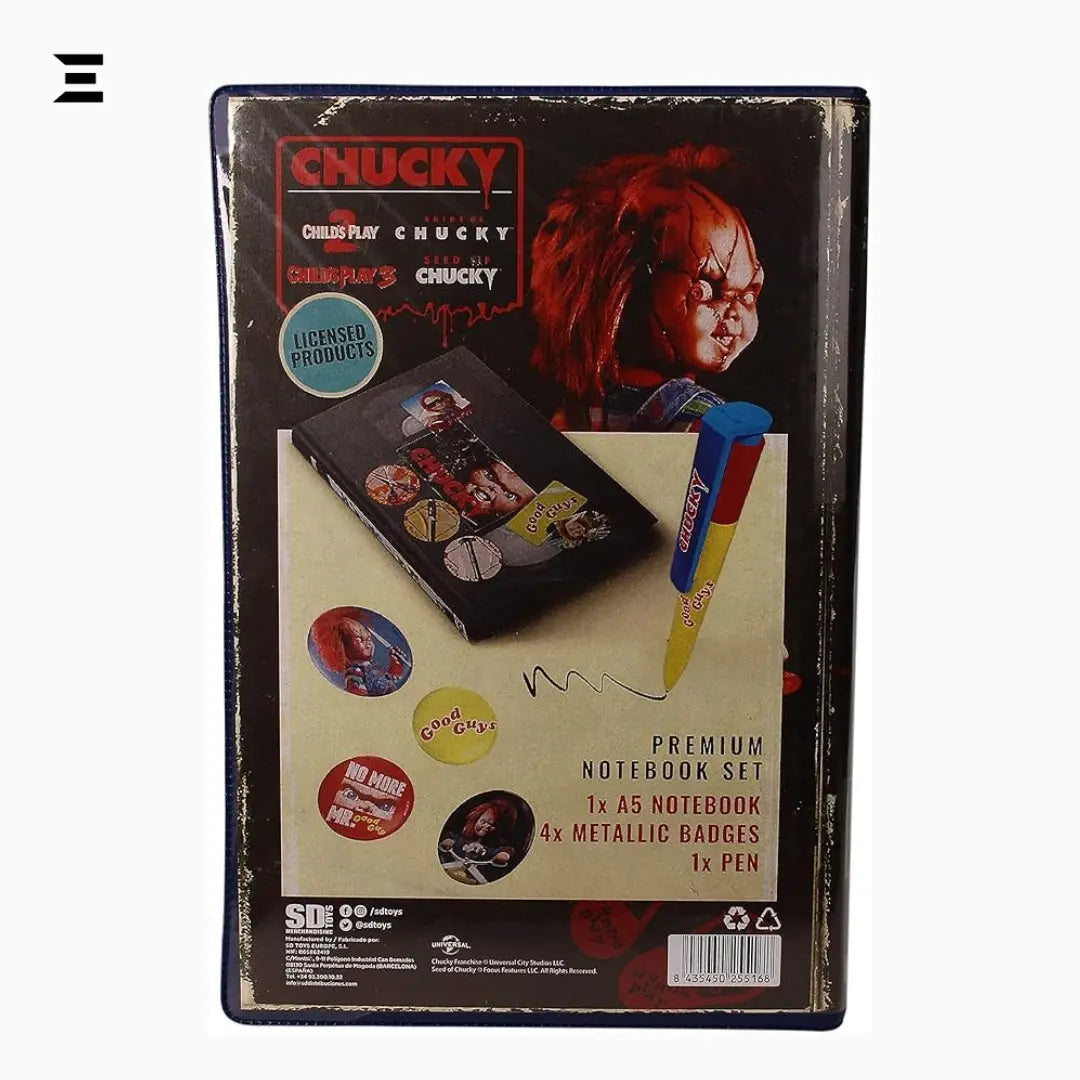 Chucky Premium Notebook Set – VHS Edition with Pen & Metallic Badges IBRELIA