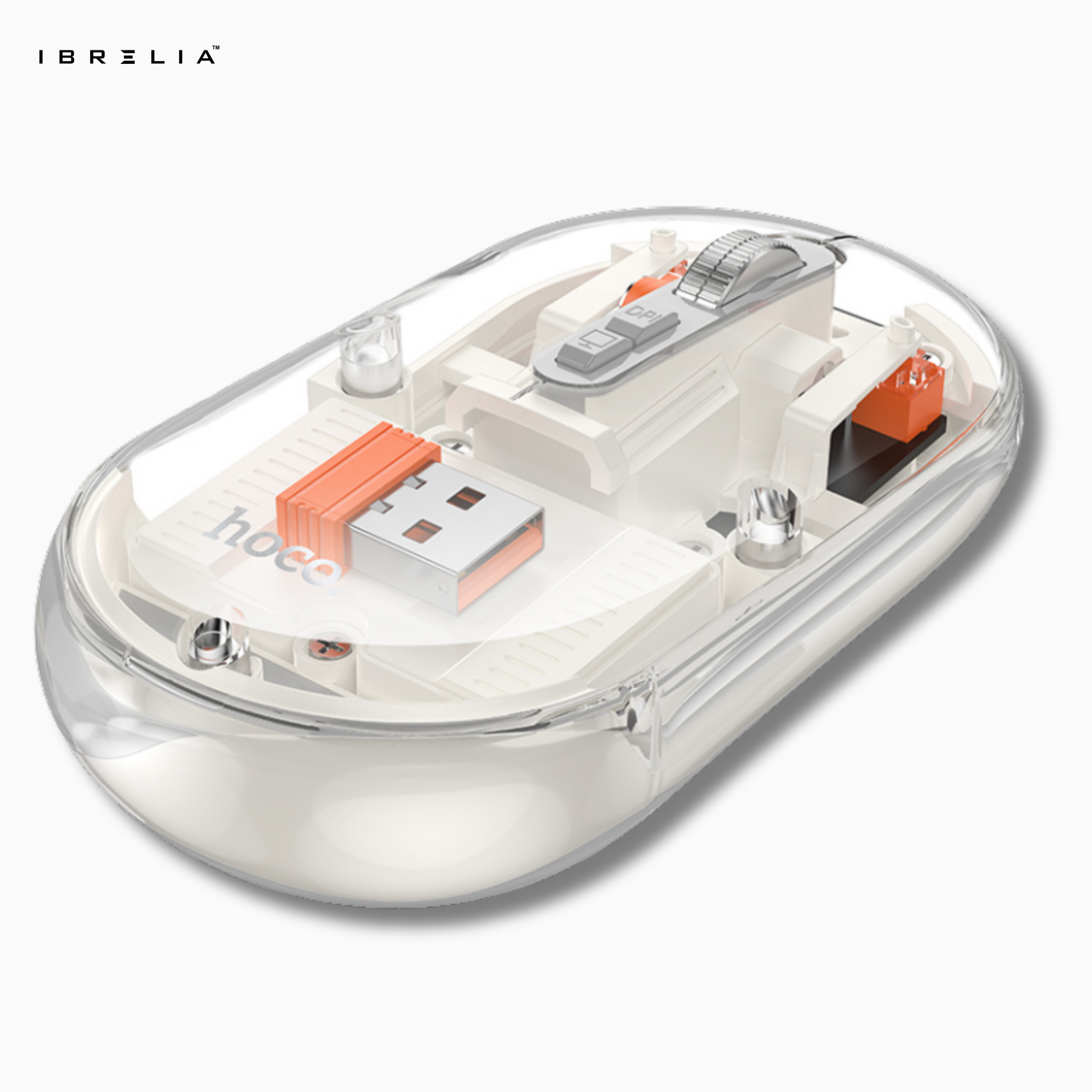 Hoco GM35 Magnetic Silent Transparent Cover Wireless Mouse (BT + 2.4G Dual-Mode) – IBRELIA™