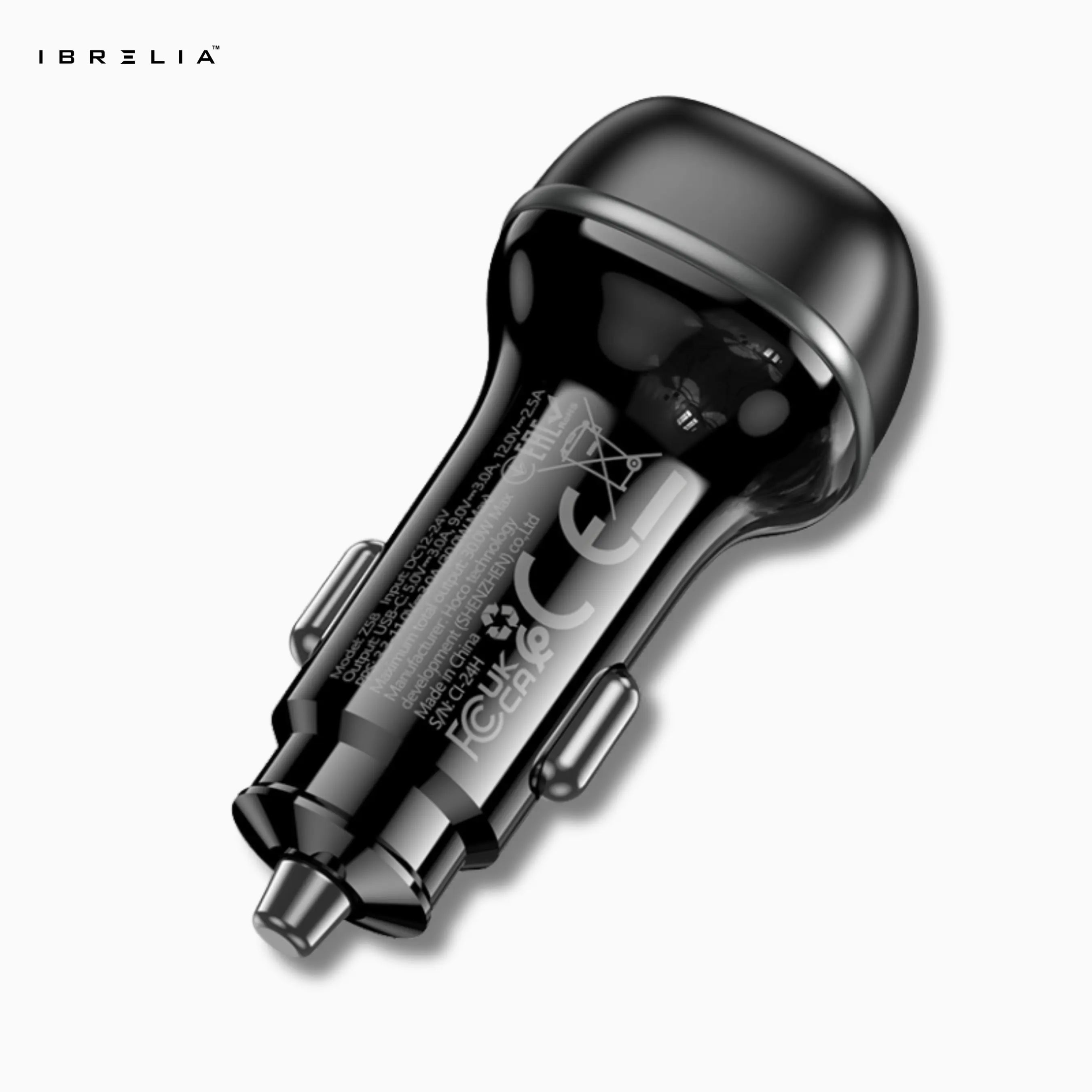 HOCO Z58 Rank Single Port PD30W Car Charger – Ultra-Fast USB-C 30W Output | IBRELIA™ IBRELIA