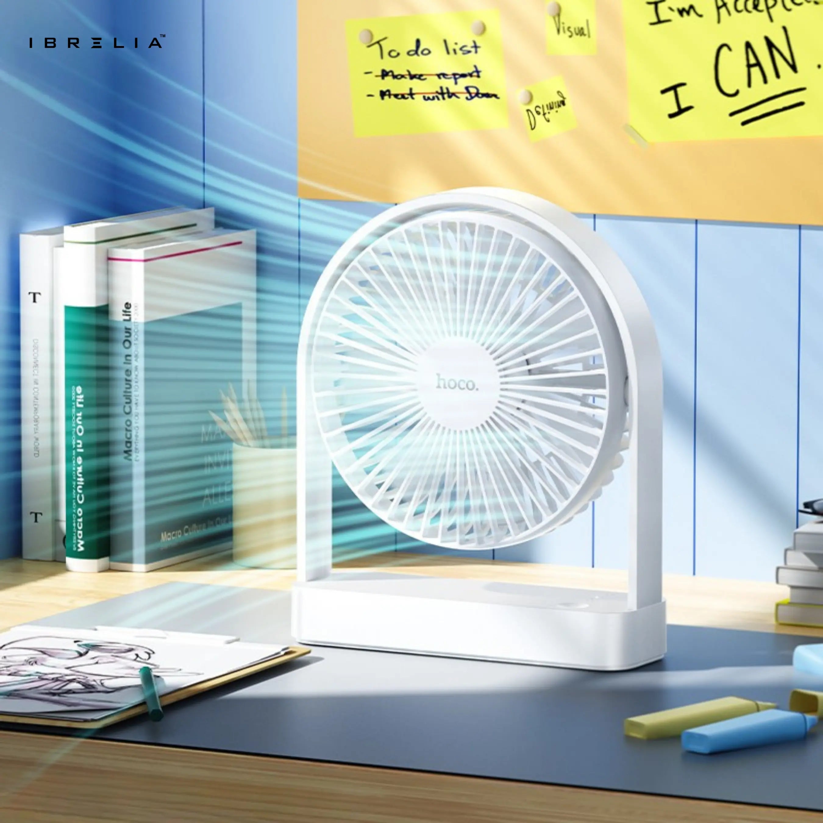 HOCO HX65 – Ultra-Thin & Quiet Powerful Desktop Fan | IBRELIA™ IBRELIA