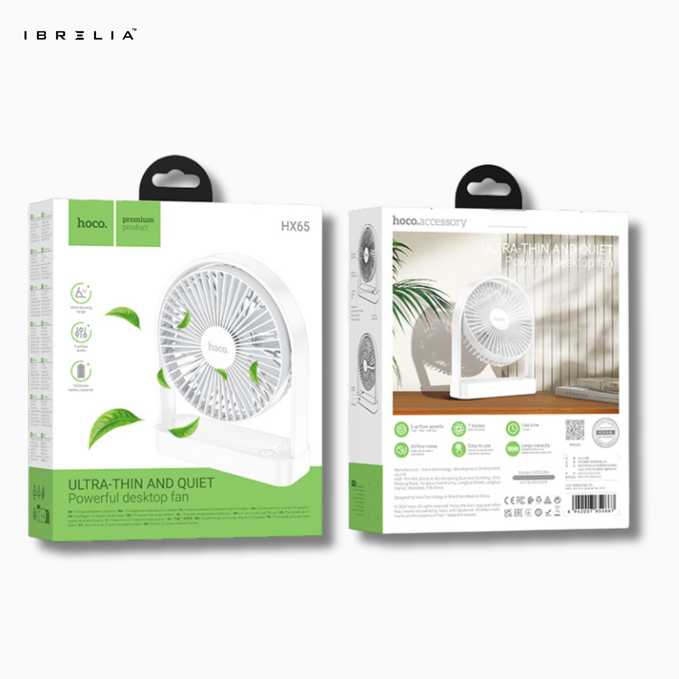 HOCO HX65 – Ultra-Thin & Quiet Powerful Desktop Fan | IBRELIA™