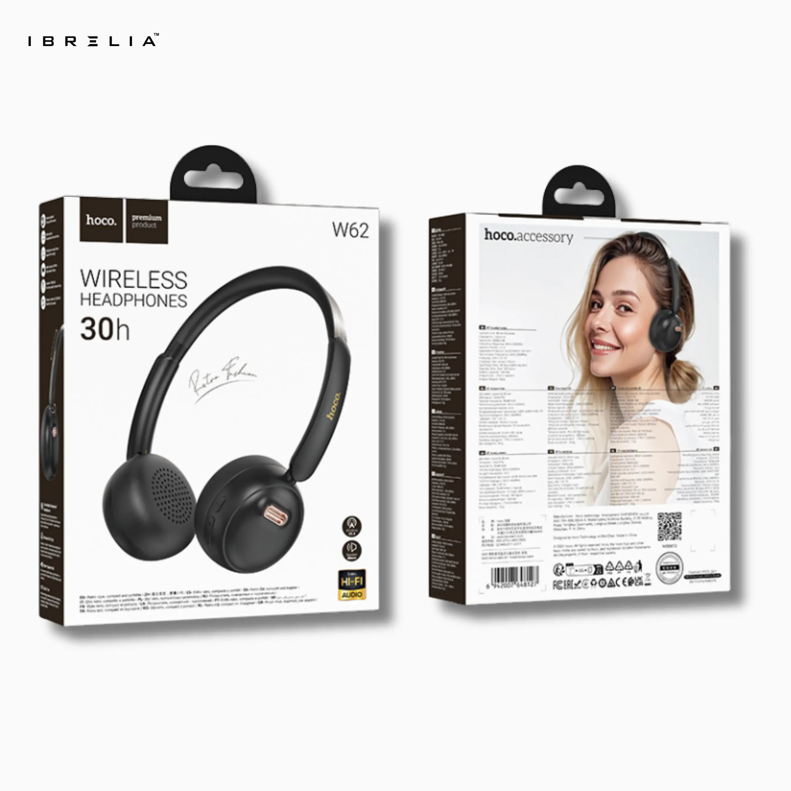 HOCO W62 Wireless Headphones – Ultra-Lightweight 30h Playtime | IBRELIA™ IBRELIA
