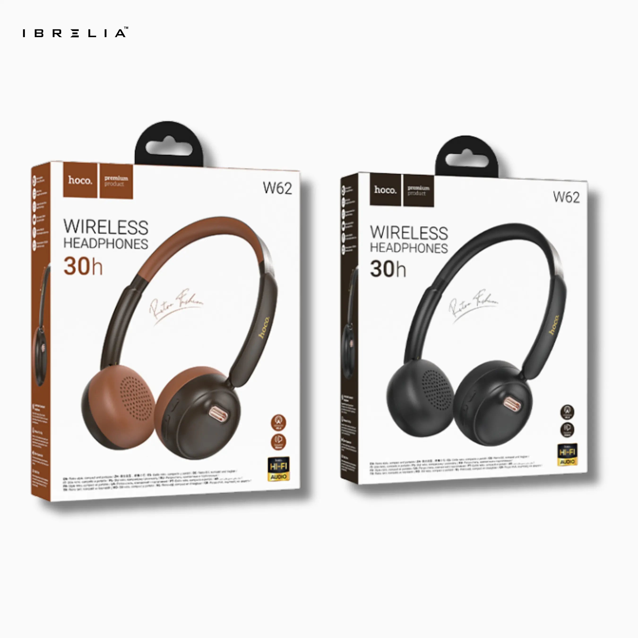 HOCO W62 Wireless Headphones – Ultra-Lightweight 30h Playtime | IBRELIA™ IBRELIA