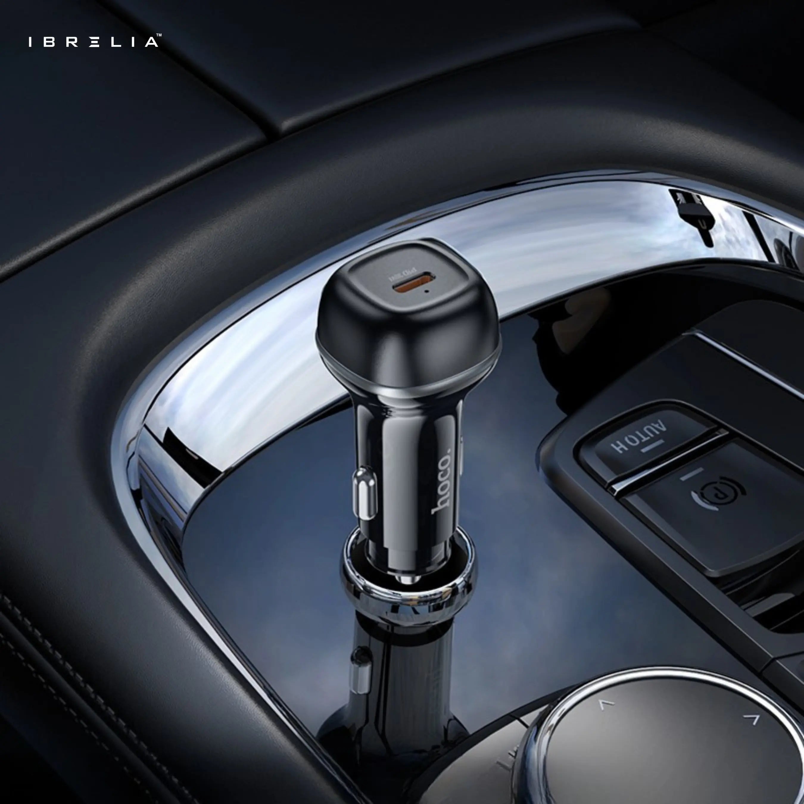 HOCO Z58 Rank Single Port PD30W Car Charger Set – 30W USB-C Fast Charger + 1m C to iPhone Cable | IBRELIA™ IBRELIA