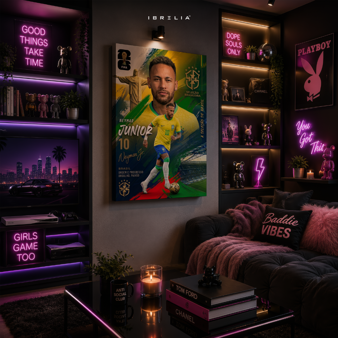 Neymar Jr Brazil FIFA World Cup 2026 Wrapped Frame Wall Art | IBRELIA™