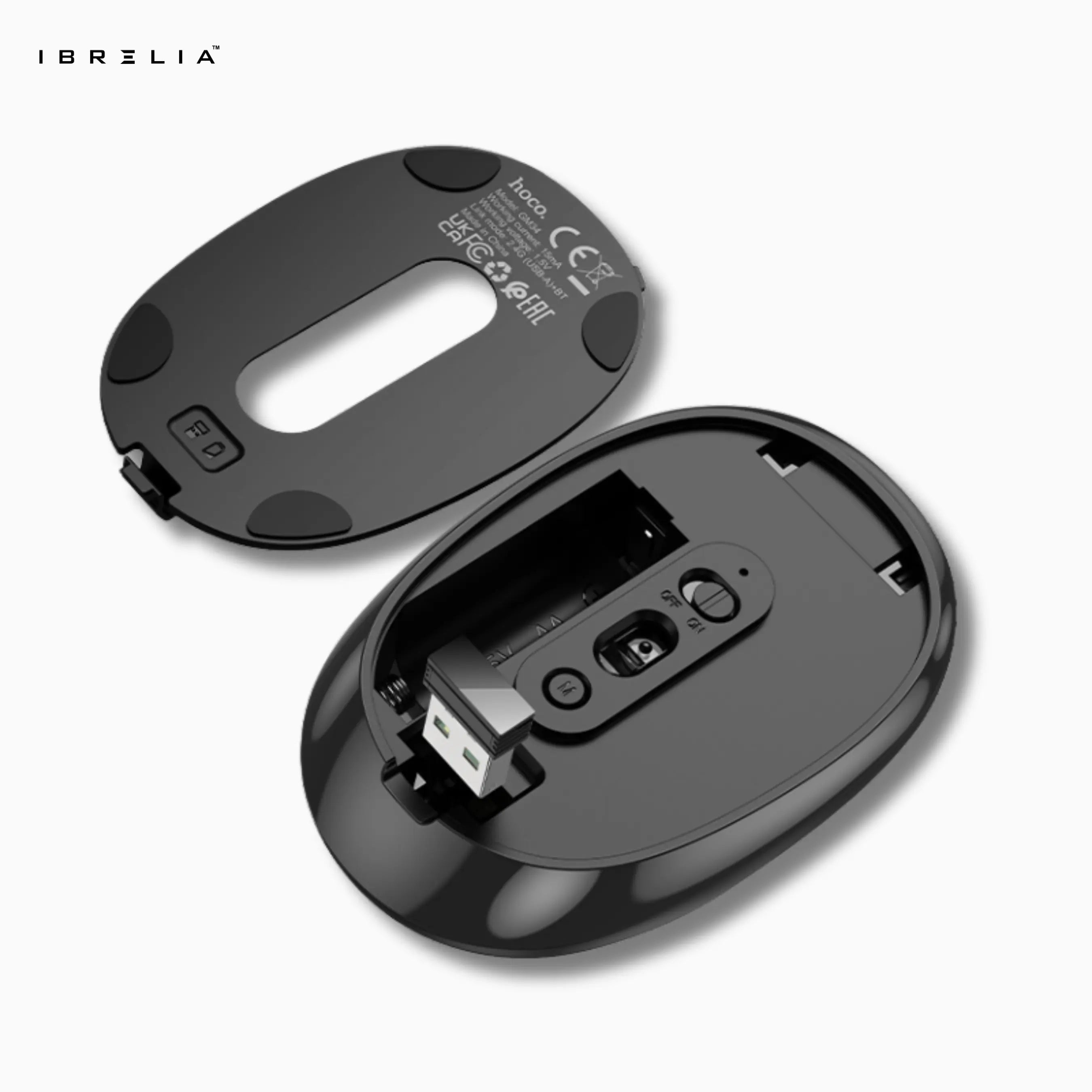HOCO GM34 Wireless Business Mouse – Black / Grey | IBRELIA™ IBRELIA