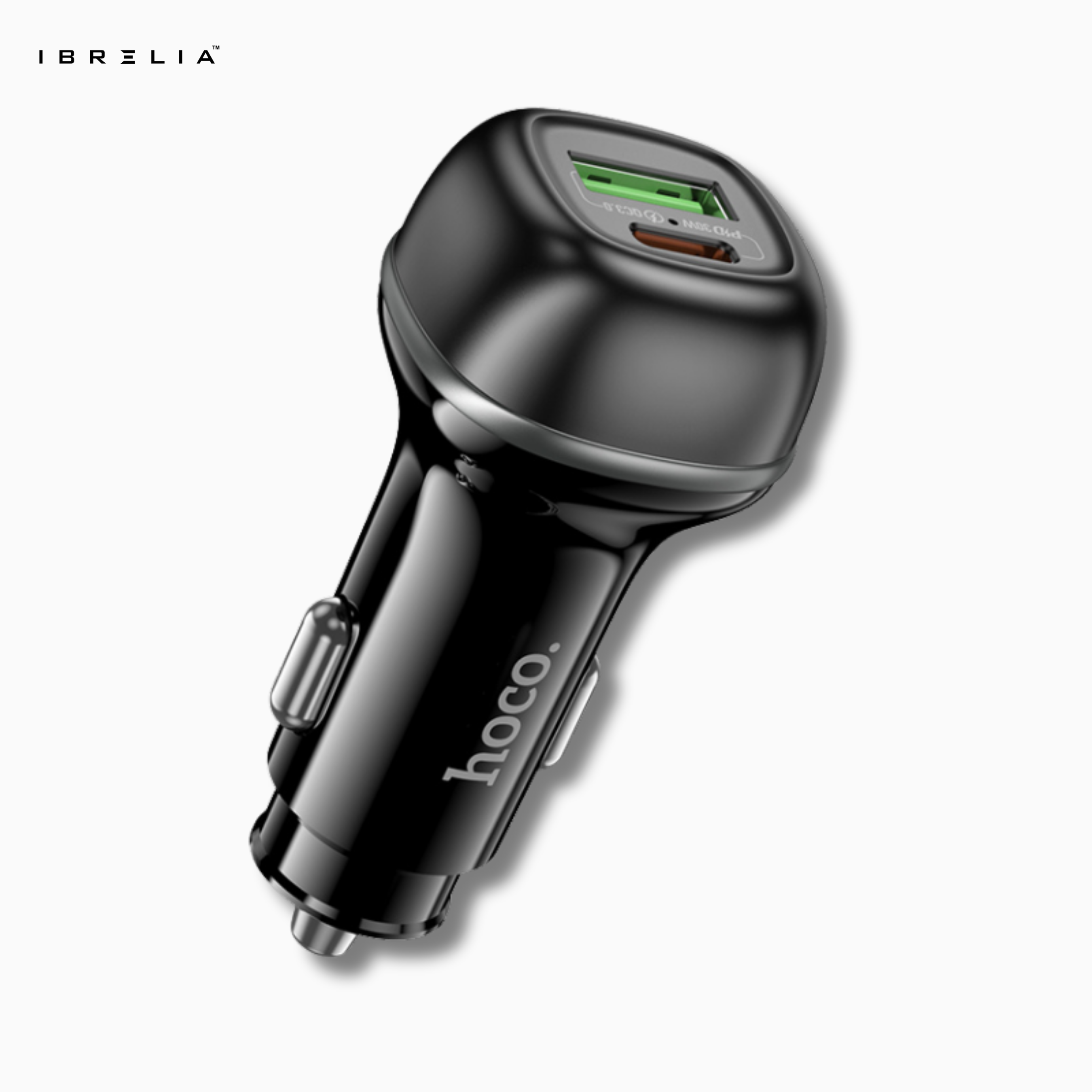 HOCO Z58A Rank 48W Dual Port Car Charger – PD30W + QC3.0 Fast Charging | IBRELIA™