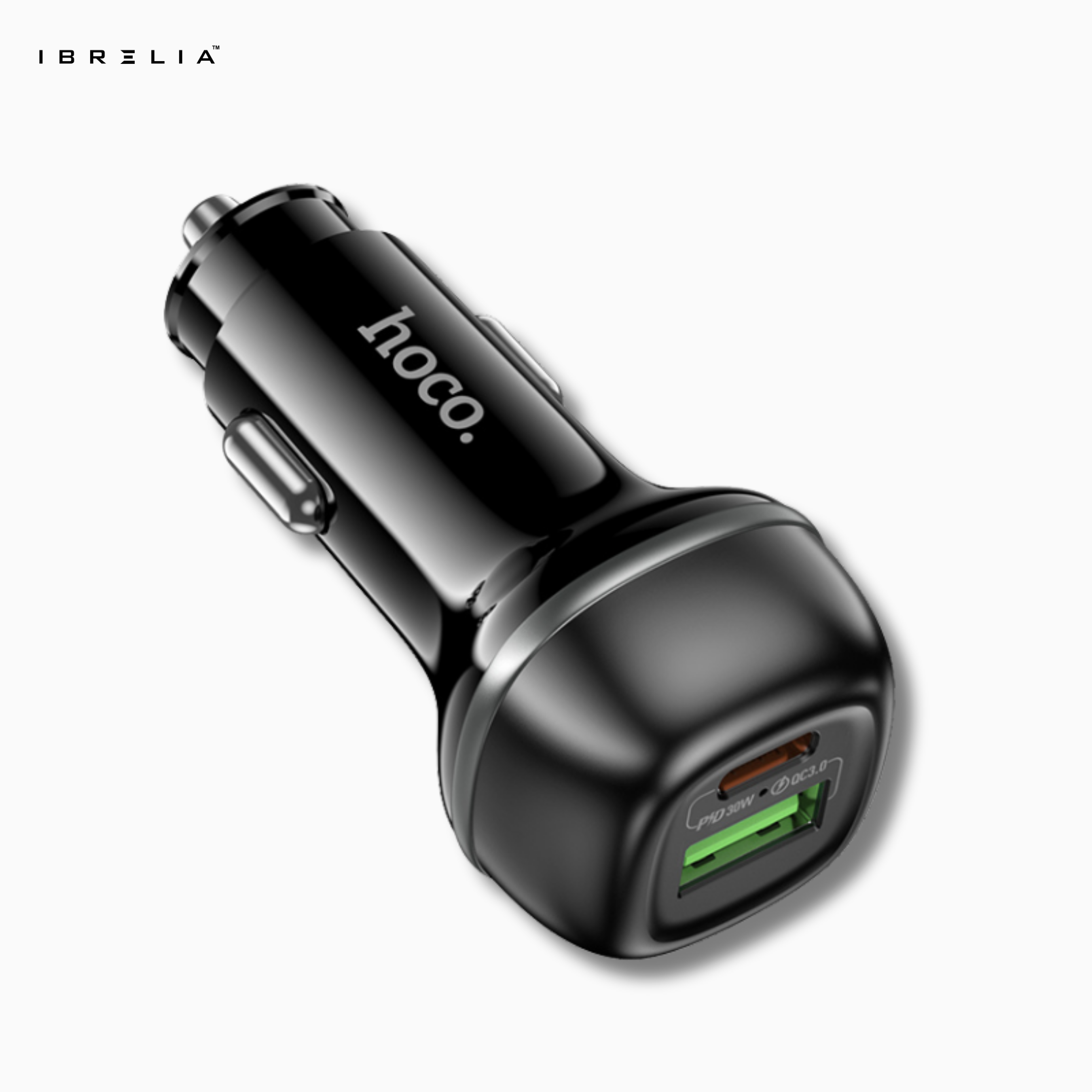 HOCO Z58A Rank 48W Dual Port Car Charger – PD30W + QC3.0 Fast Charging | IBRELIA™