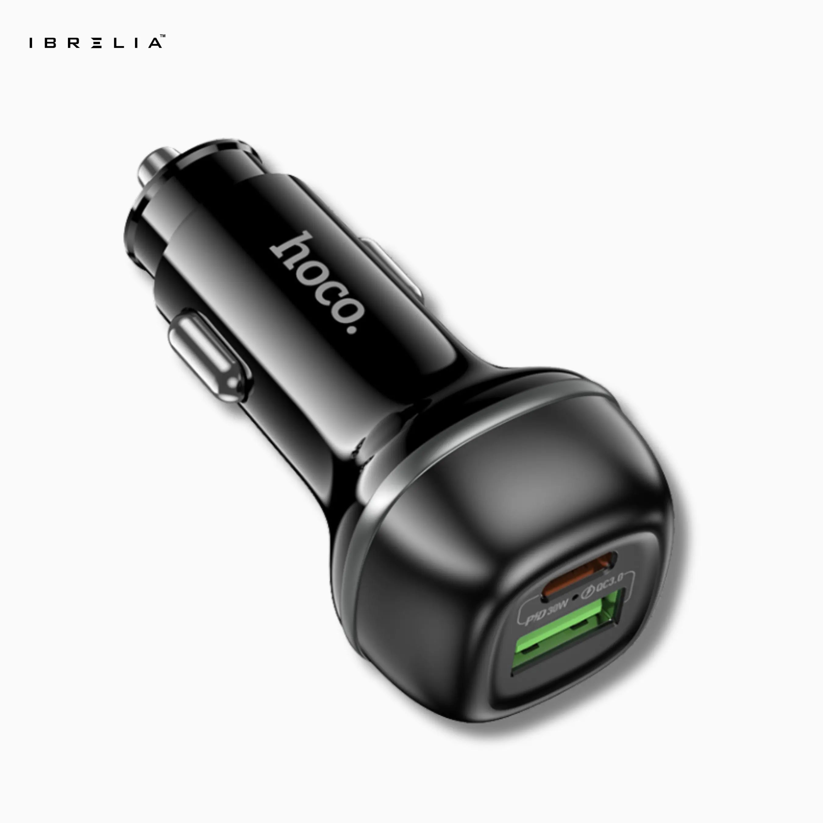 HOCO Z58A Rank 48W Dual Port Car Charger – PD30W + QC3.0 Fast Charging | IBRELIA™ IBRELIA