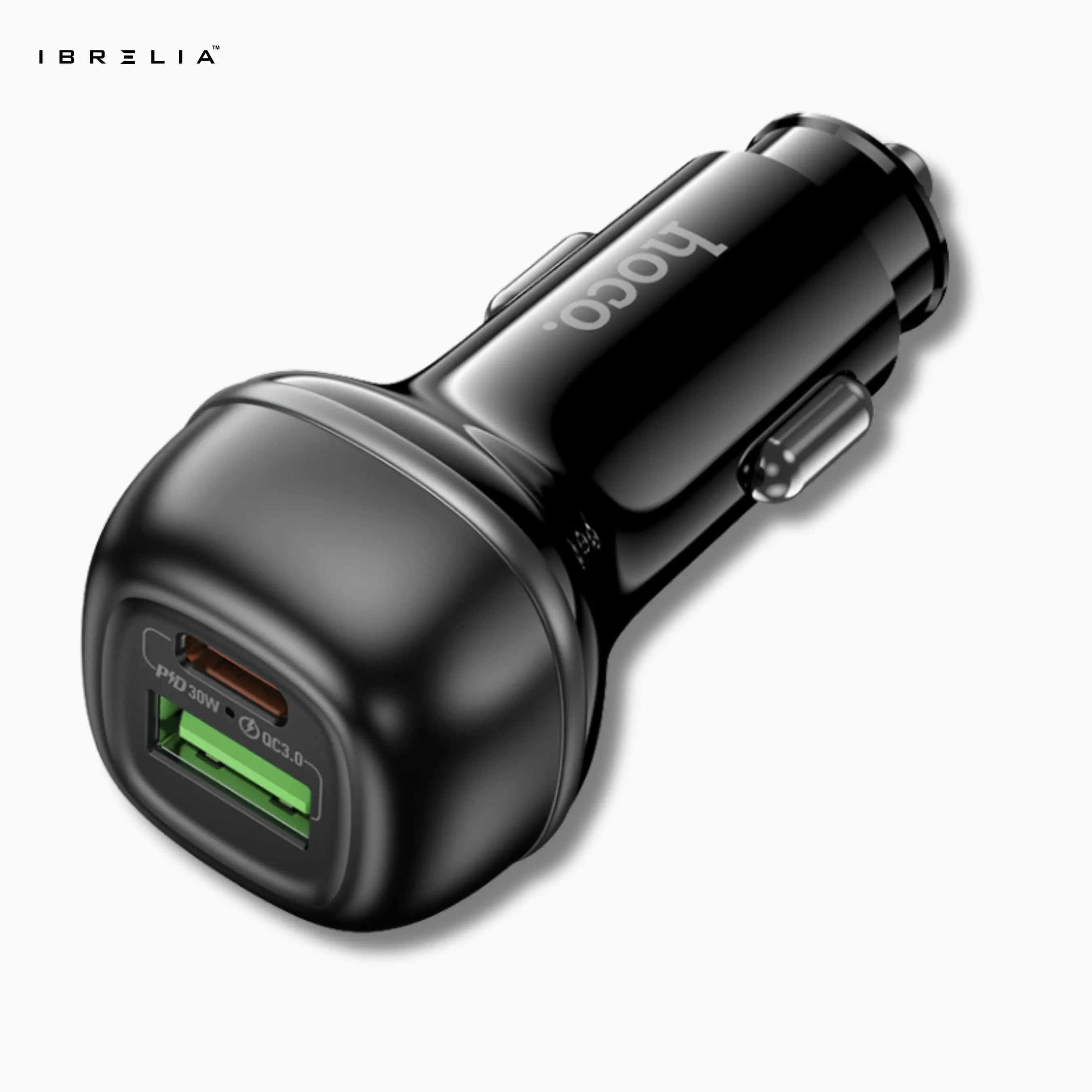 HOCO Z58A Rank 48W Dual Port Car Charger – PD30W + QC3.0 Fast Charging | IBRELIA™ IBRELIA
