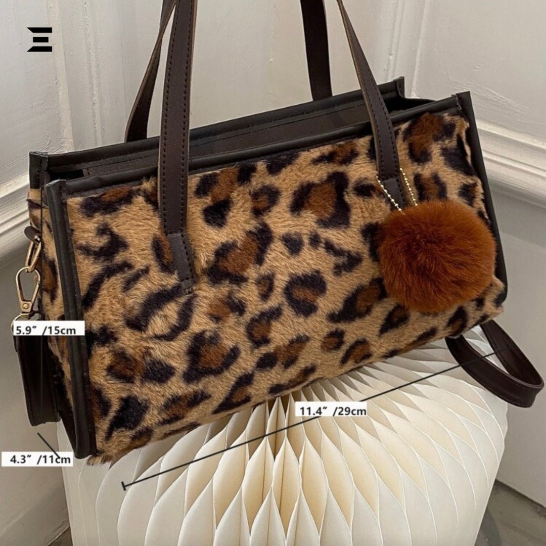 Leopard Faux Fur Tote Bag | Premium Shoulder & Crossbody Bag for Women - IBRELIA™ - IBRELIA