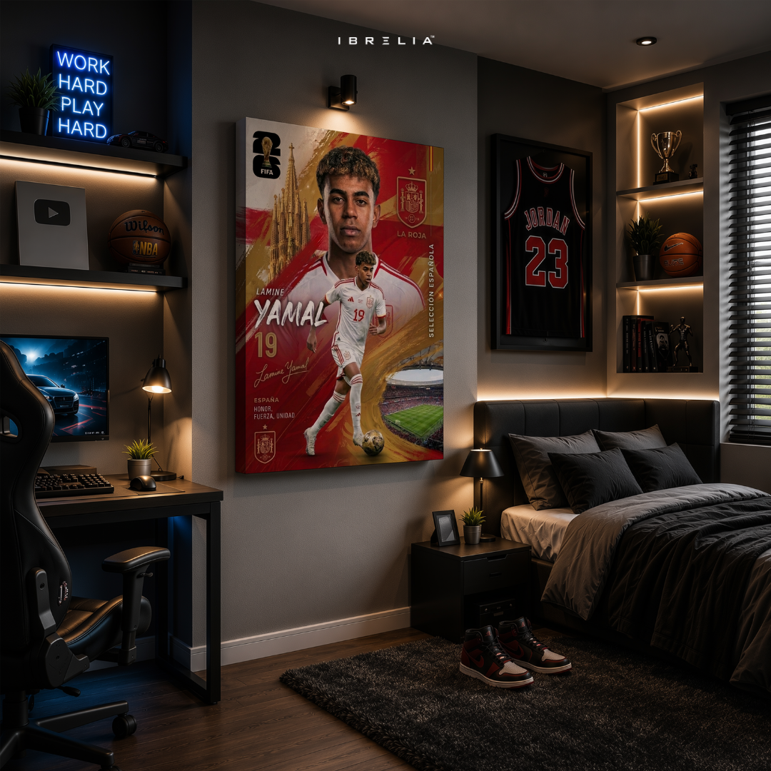 Lamine Yamal Spain FIFA World Cup 2026 Wrapped Frame Wall Art | IBRELIA™