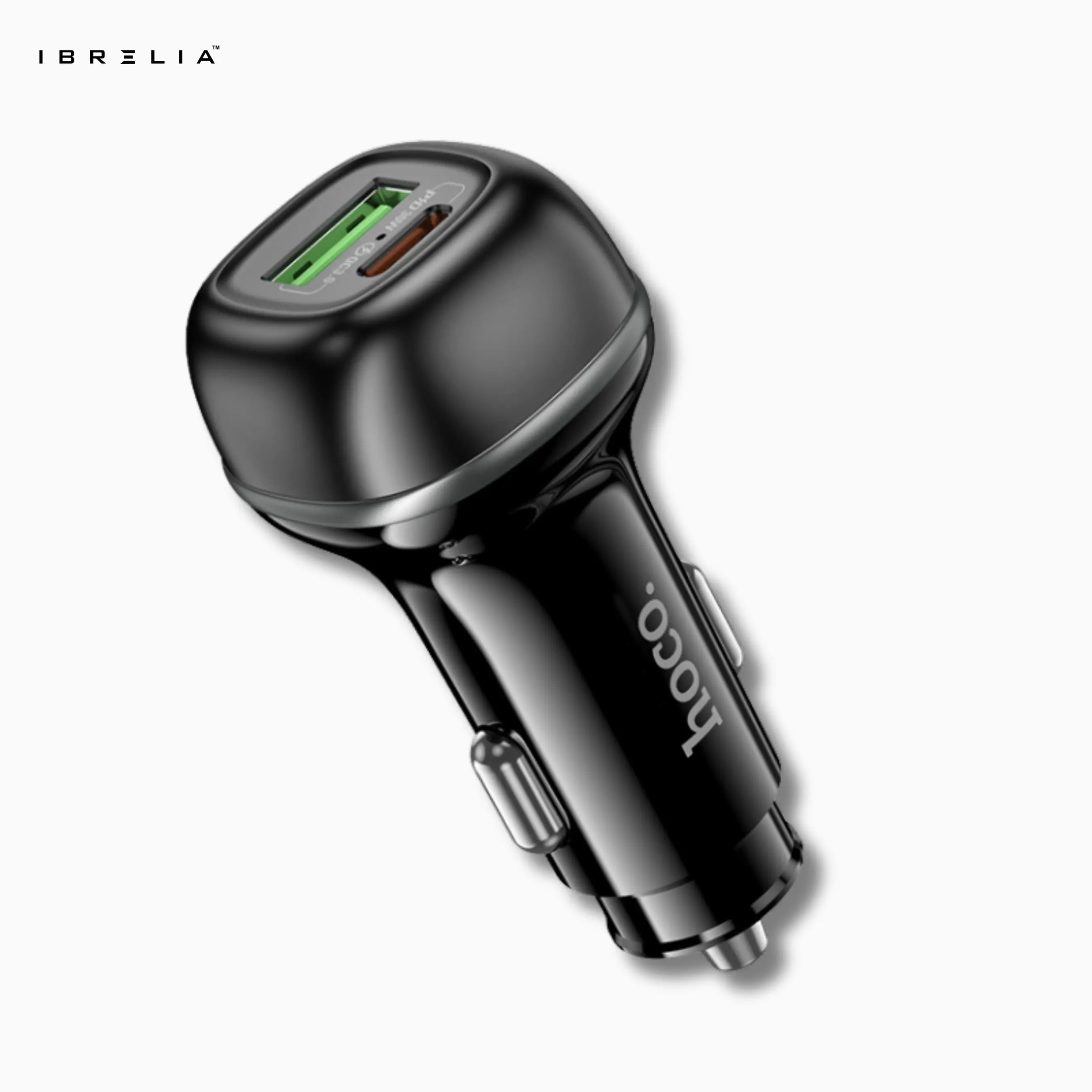 HOCO Z58A Rank 48W Dual Port Car Charger – PD30W + QC3.0 Fast Charging | IBRELIA™ IBRELIA