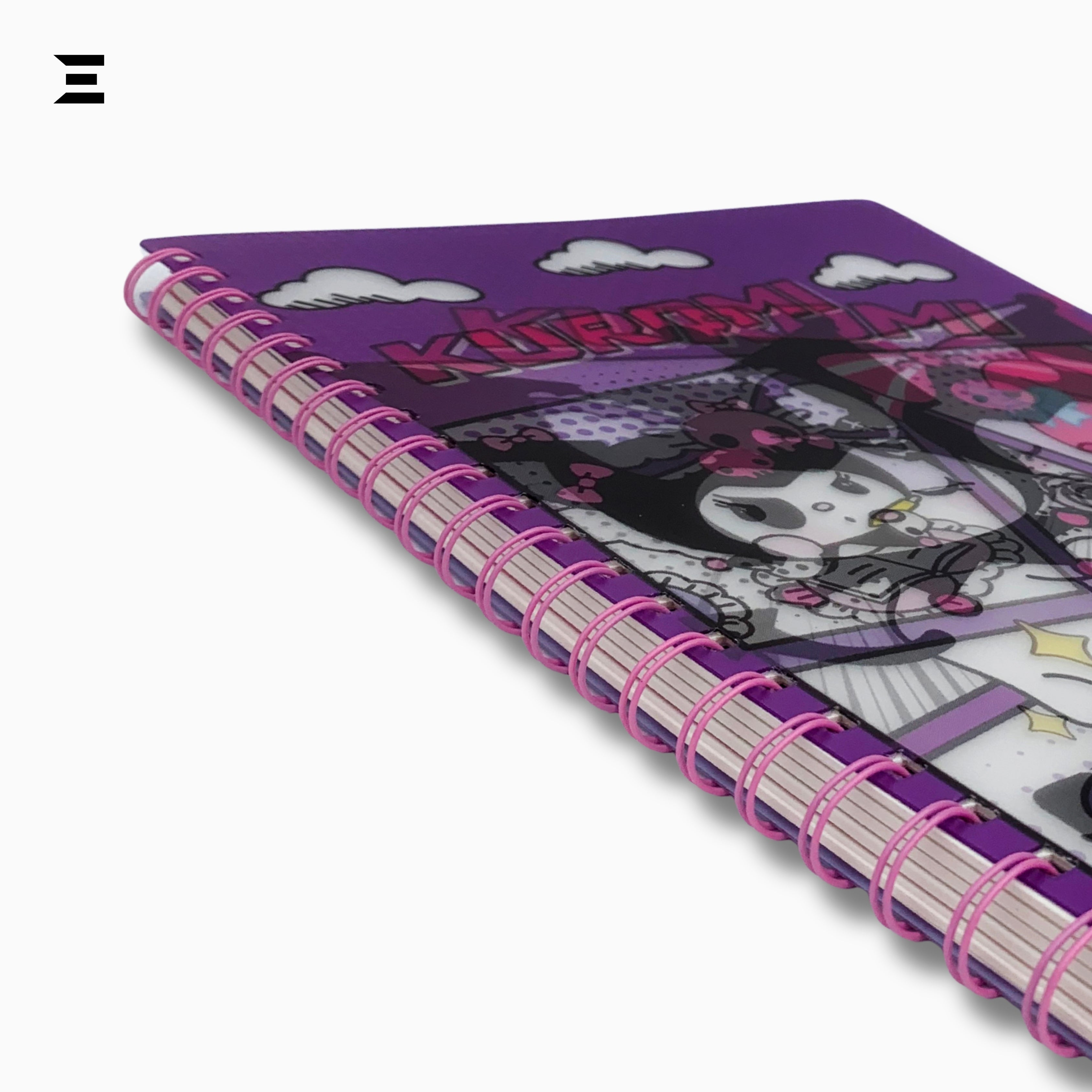 Kuromi & My Melody A4 Spiral Notebook | Holographic Print Cover | Cute Sanrio Cartoon Lined Journal with Character Tabs | IBRELIA™ IBRELIA