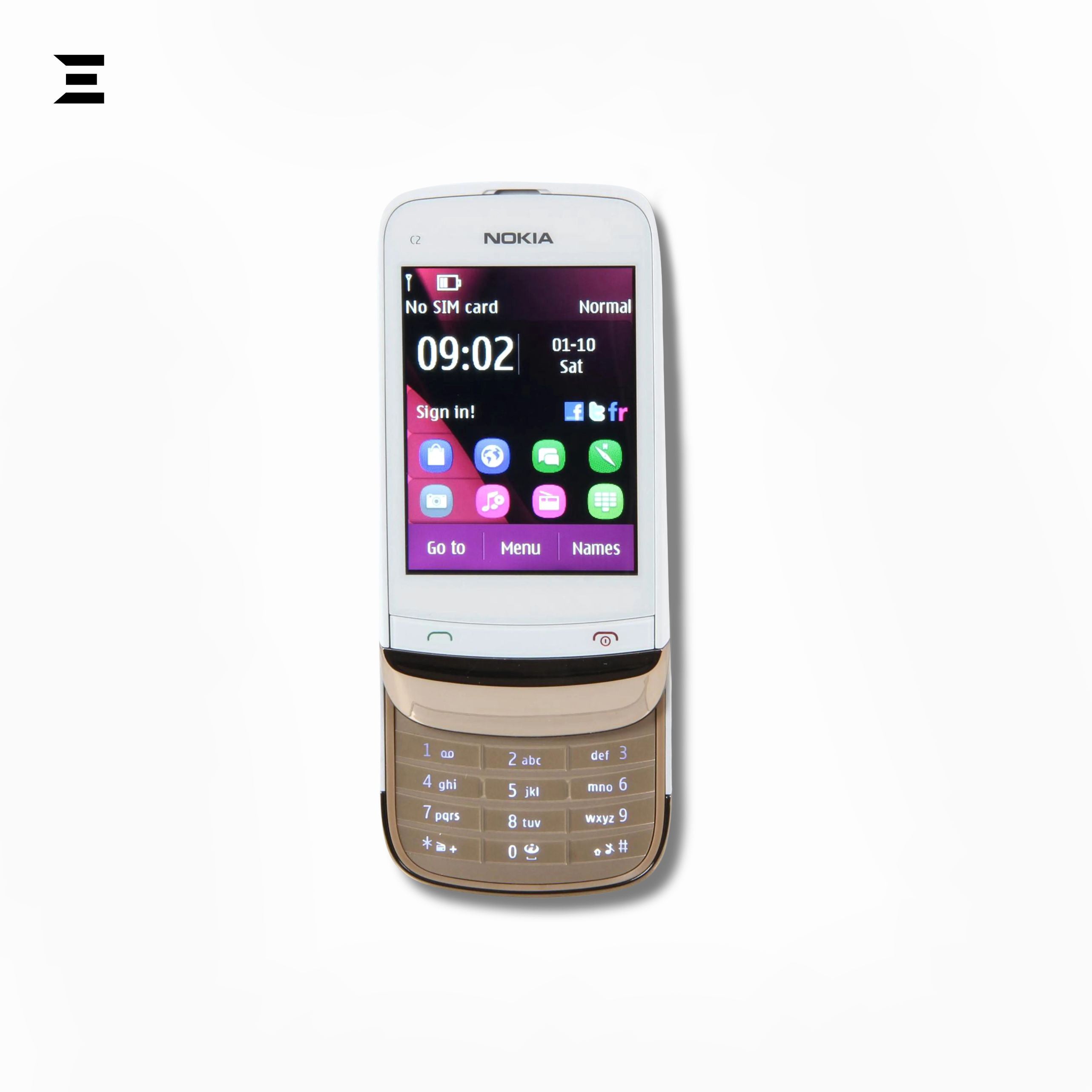 Nokia C2-03 Touch & Type | Brand New | Rose Gold & White Dual SIM Slider Phone | Complete Box with Accessories