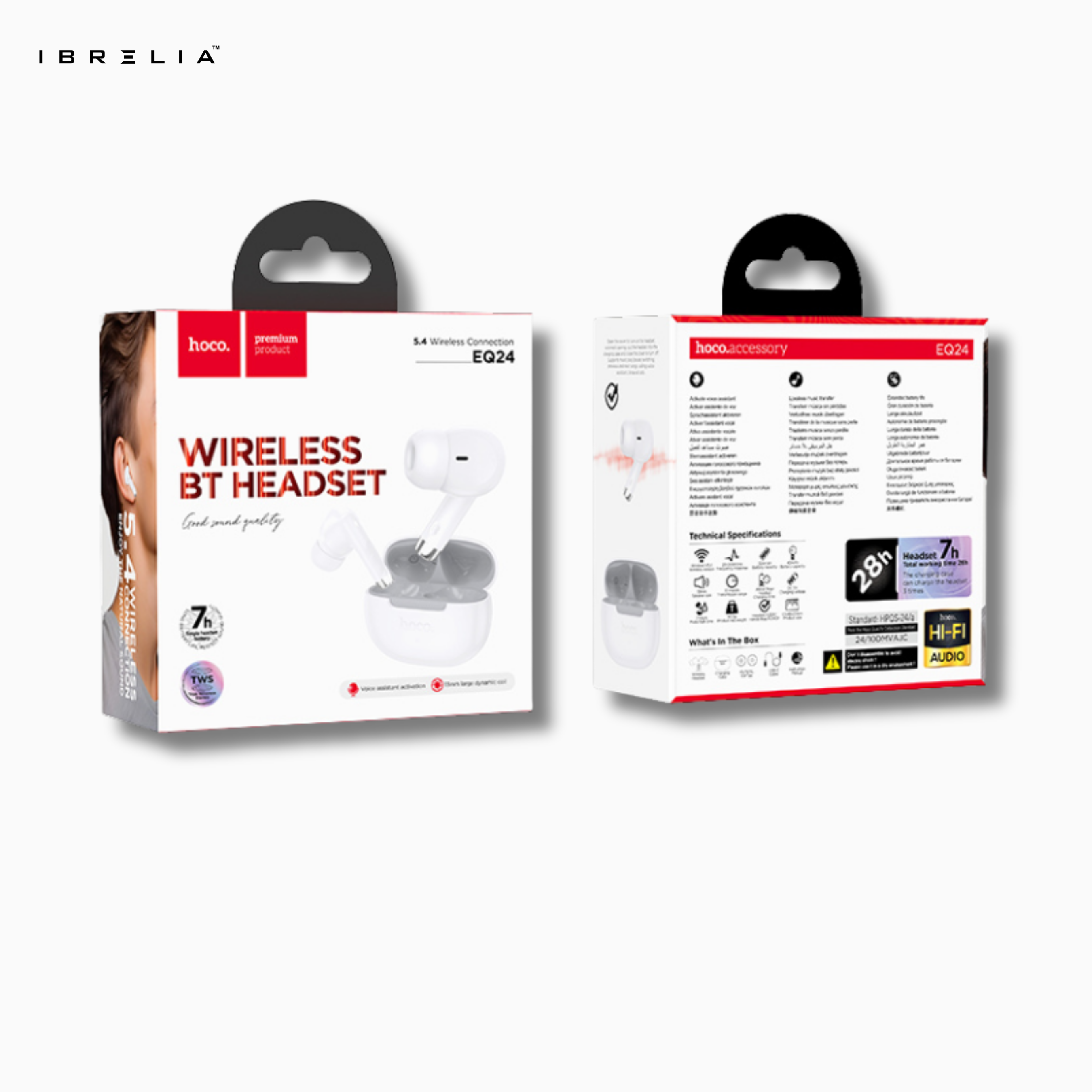 HOCO EQ24 Estrella Wireless BT Headset – Bluetooth 5.4 Earbuds with 7-Hour Battery & Hi-Fi Audio | IBRELIA™