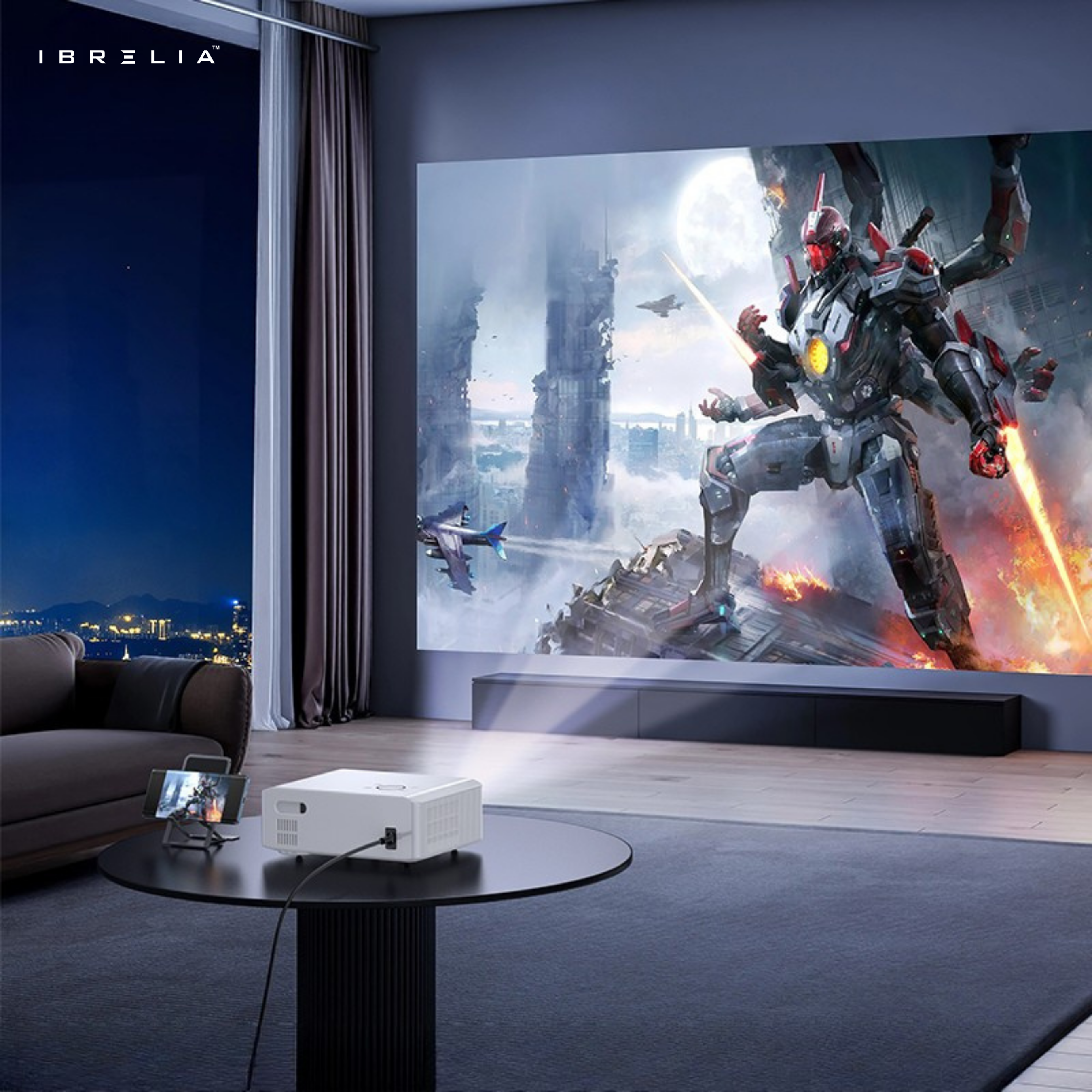 HOCO DT3 Smart Electric Focus Projector (1080P Android Version) | 370 ANSI | Auto Keystone | WiFi 2.4/5G | IBRELIA™ IBRELIA