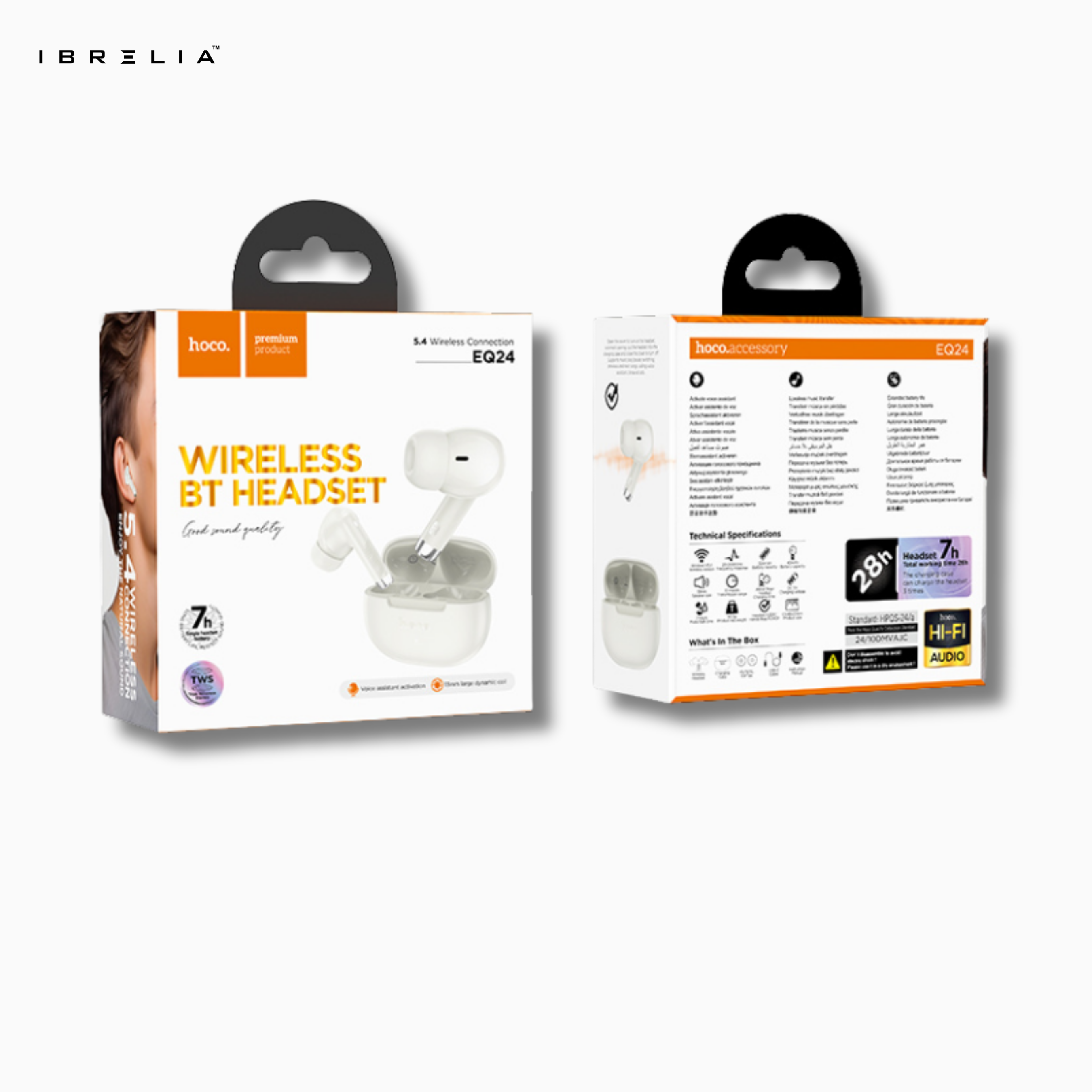 HOCO EQ24 Estrella Wireless BT Headset – Bluetooth 5.4 Earbuds with 7-Hour Battery & Hi-Fi Audio | IBRELIA™ IBRELIA