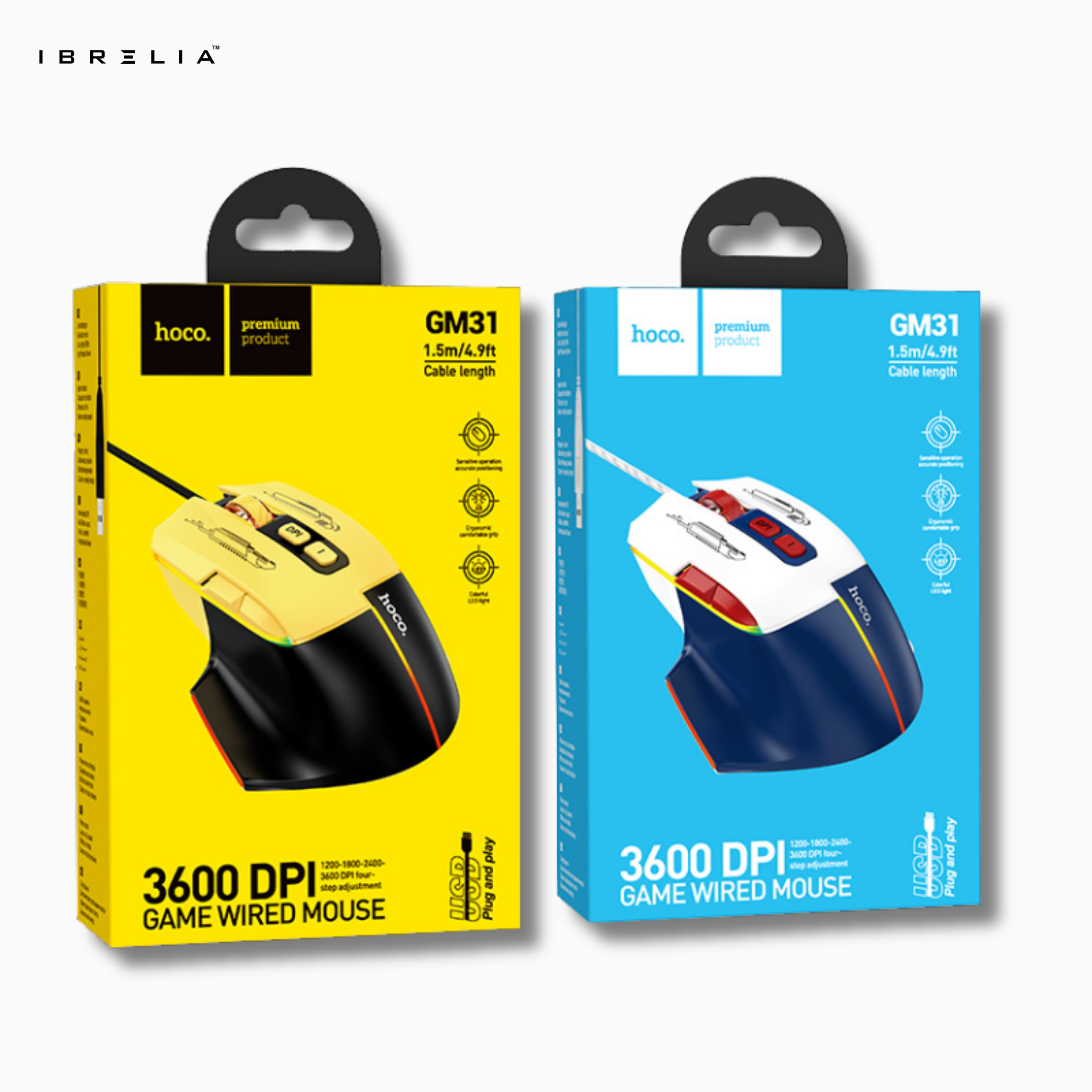 HOCO GM31 Gaming Wired Mouse – 3600 DPI | IBRELIA™