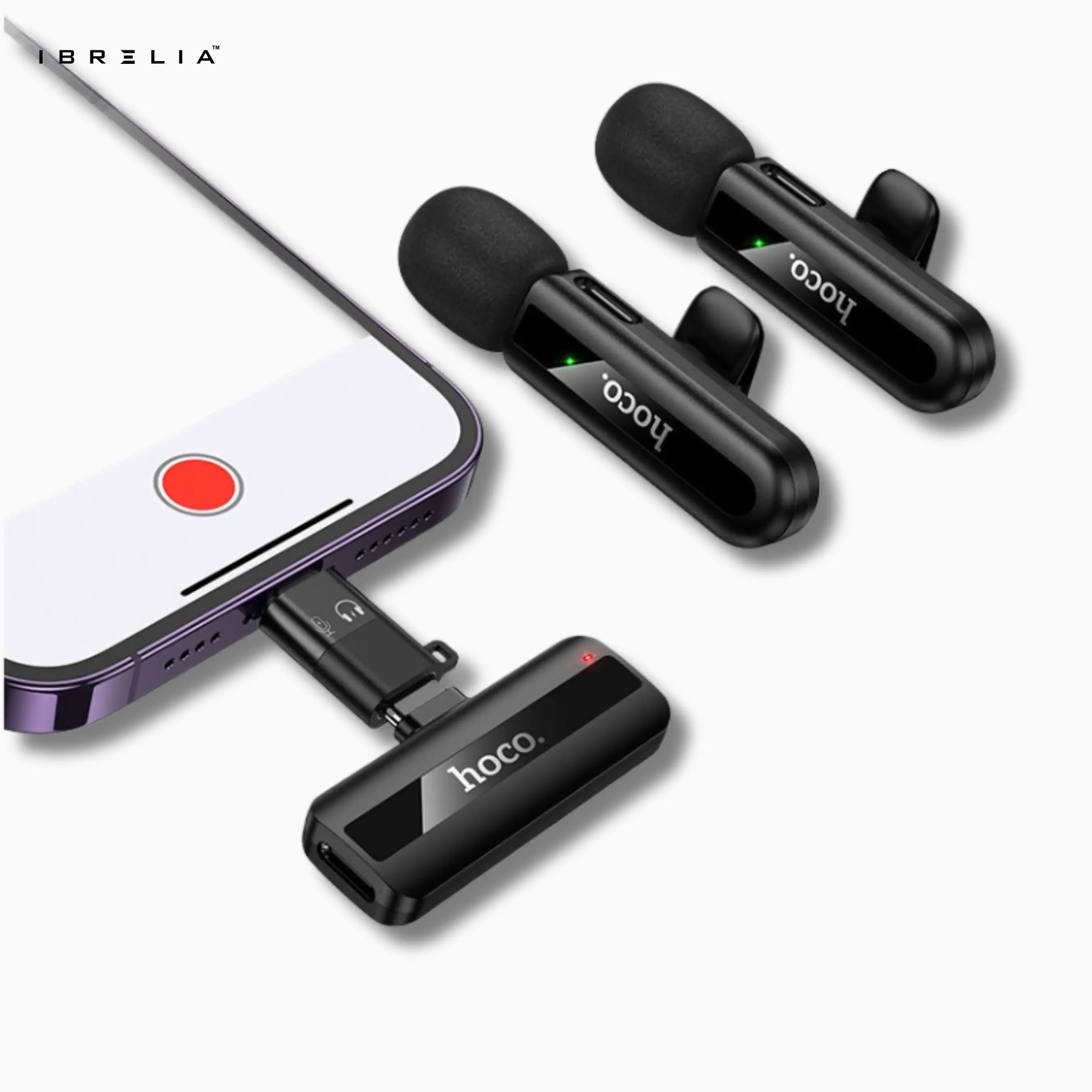 HOCO L20A Dual-Mic Wireless Mini Digital Microphone (Type-C + Lightning) | IBRELIA™ IBRELIA