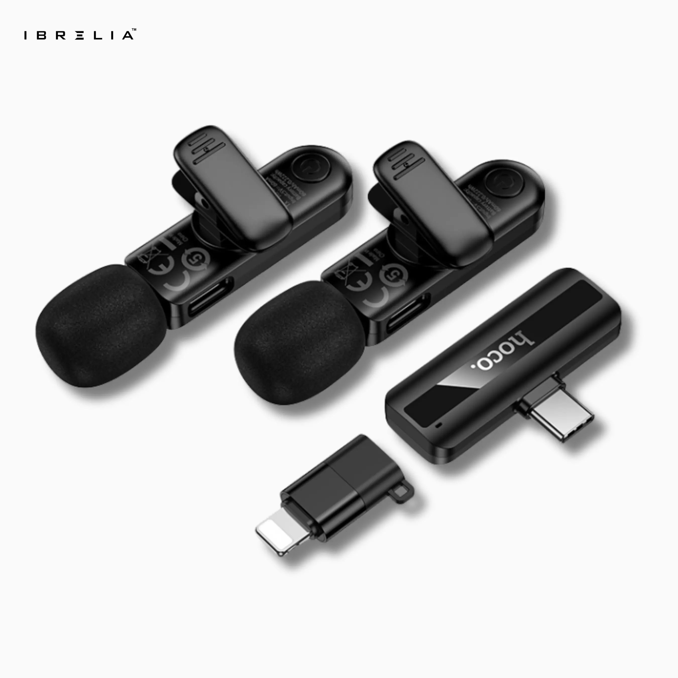 HOCO L20A Dual-Mic Wireless Mini Digital Microphone (Type-C + Lightning) | IBRELIA™ IBRELIA